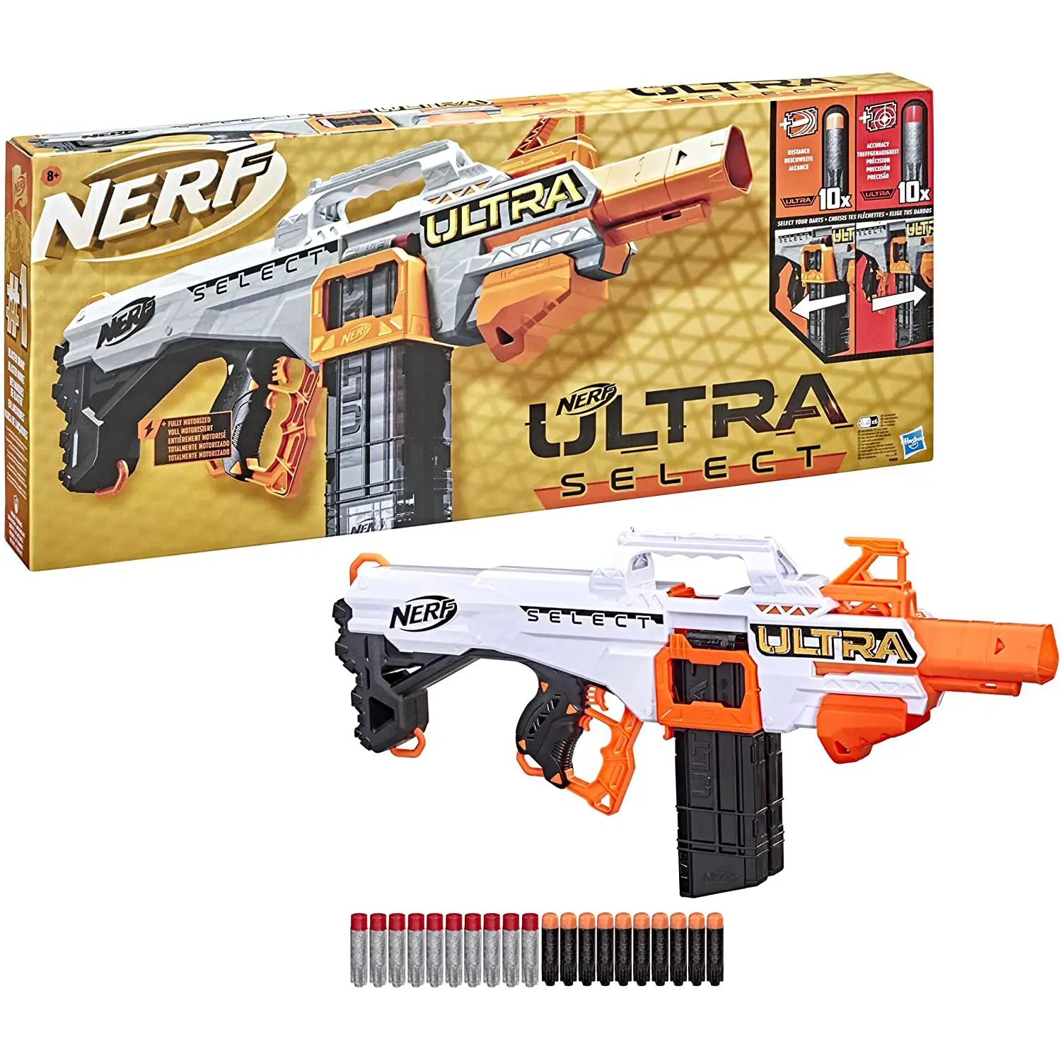 Nerf Ultra Select Blaster - Lanciafreccette Motorizzato con 2 Caricatori - armi soldatini