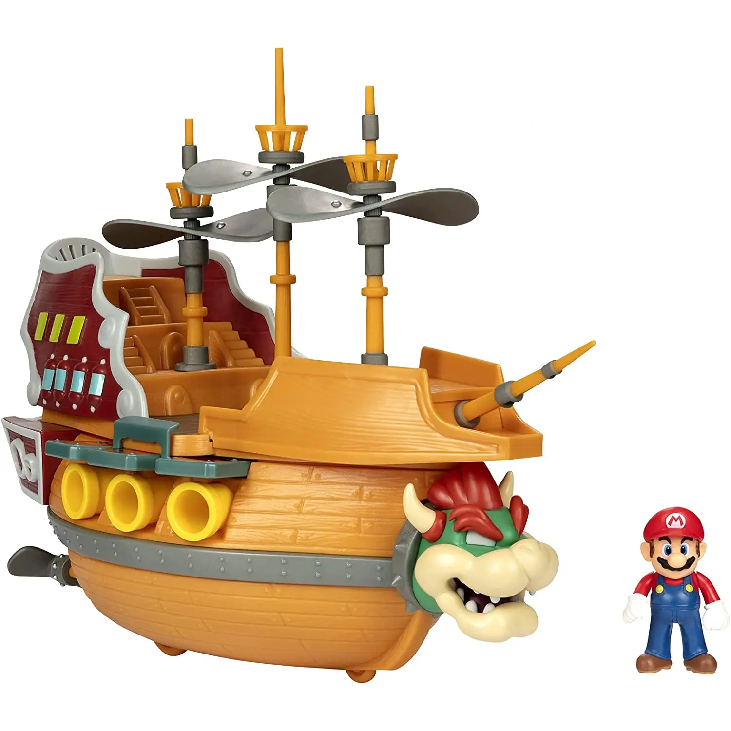 Nintendo Super Mario Deluxe Galeone di Bowser – Playset Interattivo con Personaggi e Accessori - play set