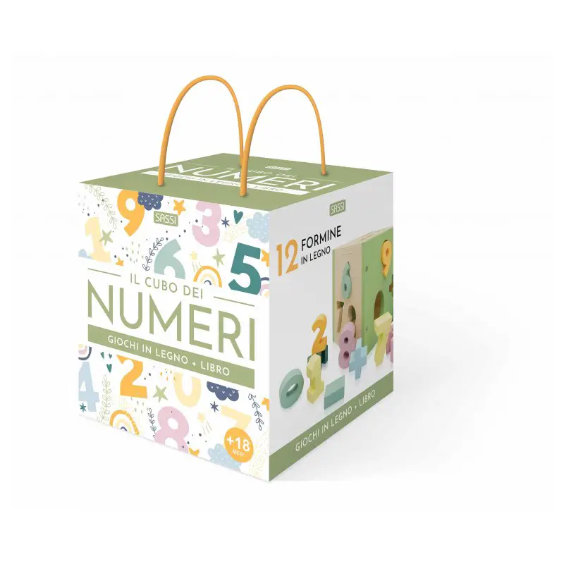 Giochi in Legno – I Numeri | Set Educativo con Cubo e Libretto - Prima biblioteca