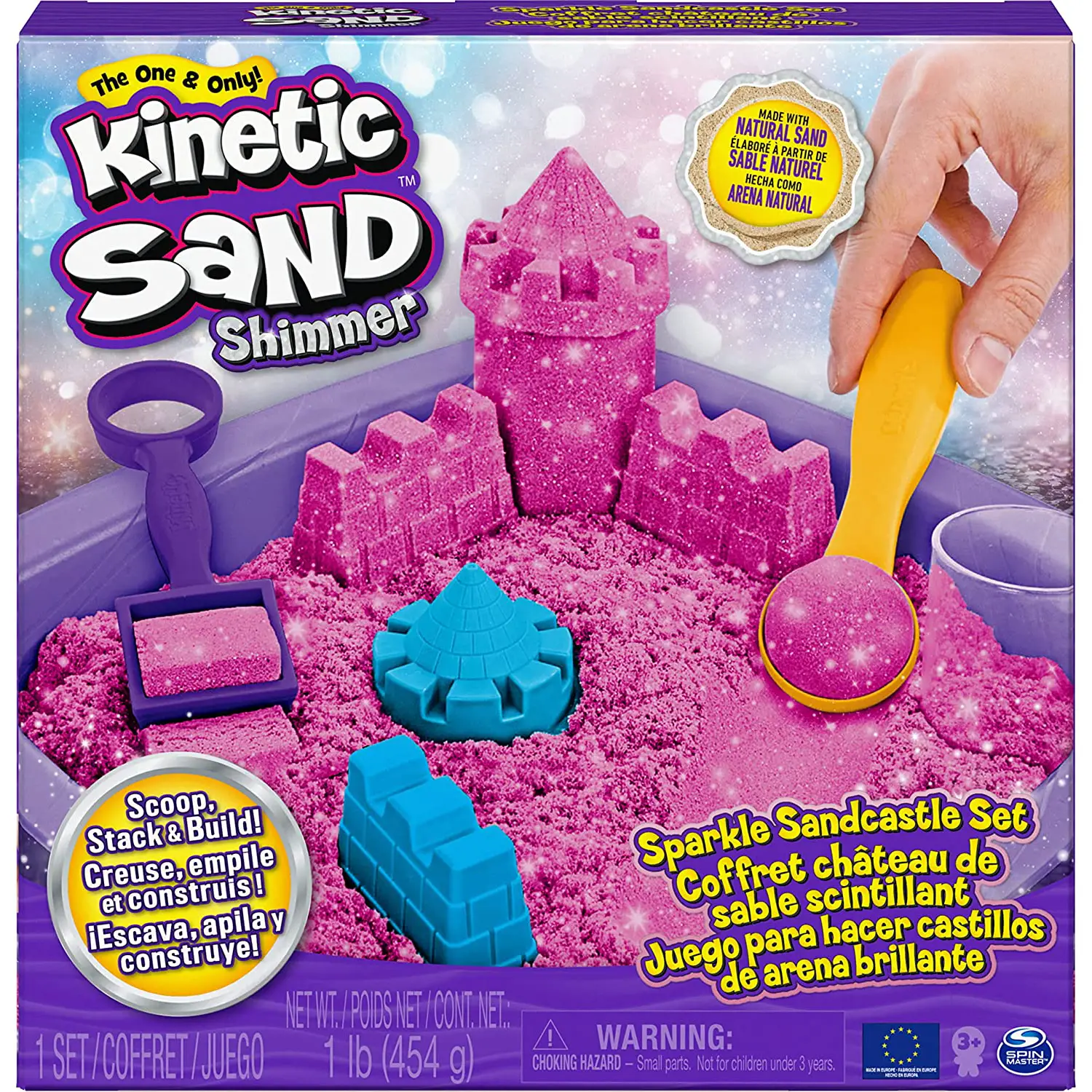 Kinetic Sand Playset – Castello di Sabbia Shimmer Rosa - creatività