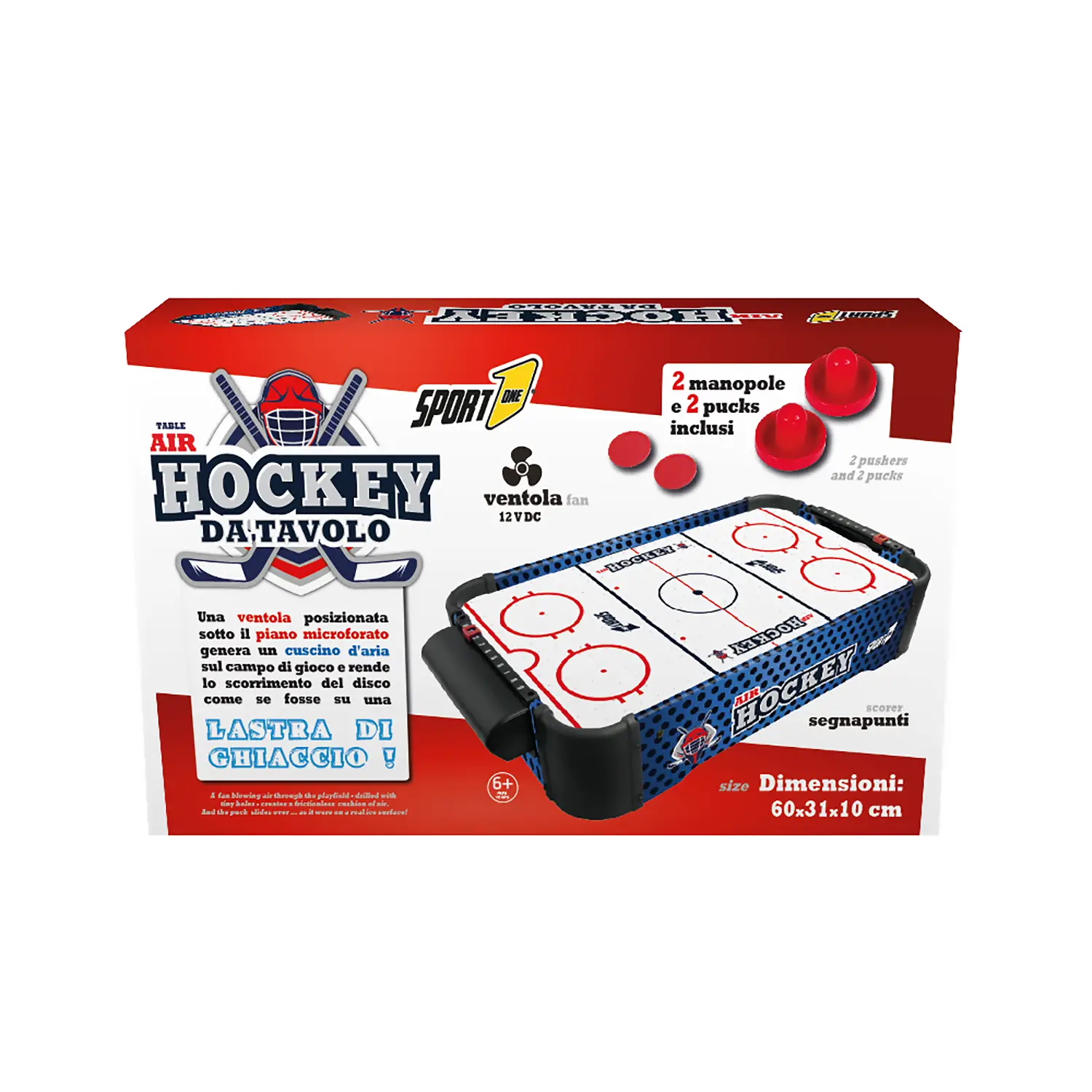 Sport1 Air Hockey Tabletop – Gioco da Tavolo Elettrico con Segnapunti Integrato - tavoli gioco