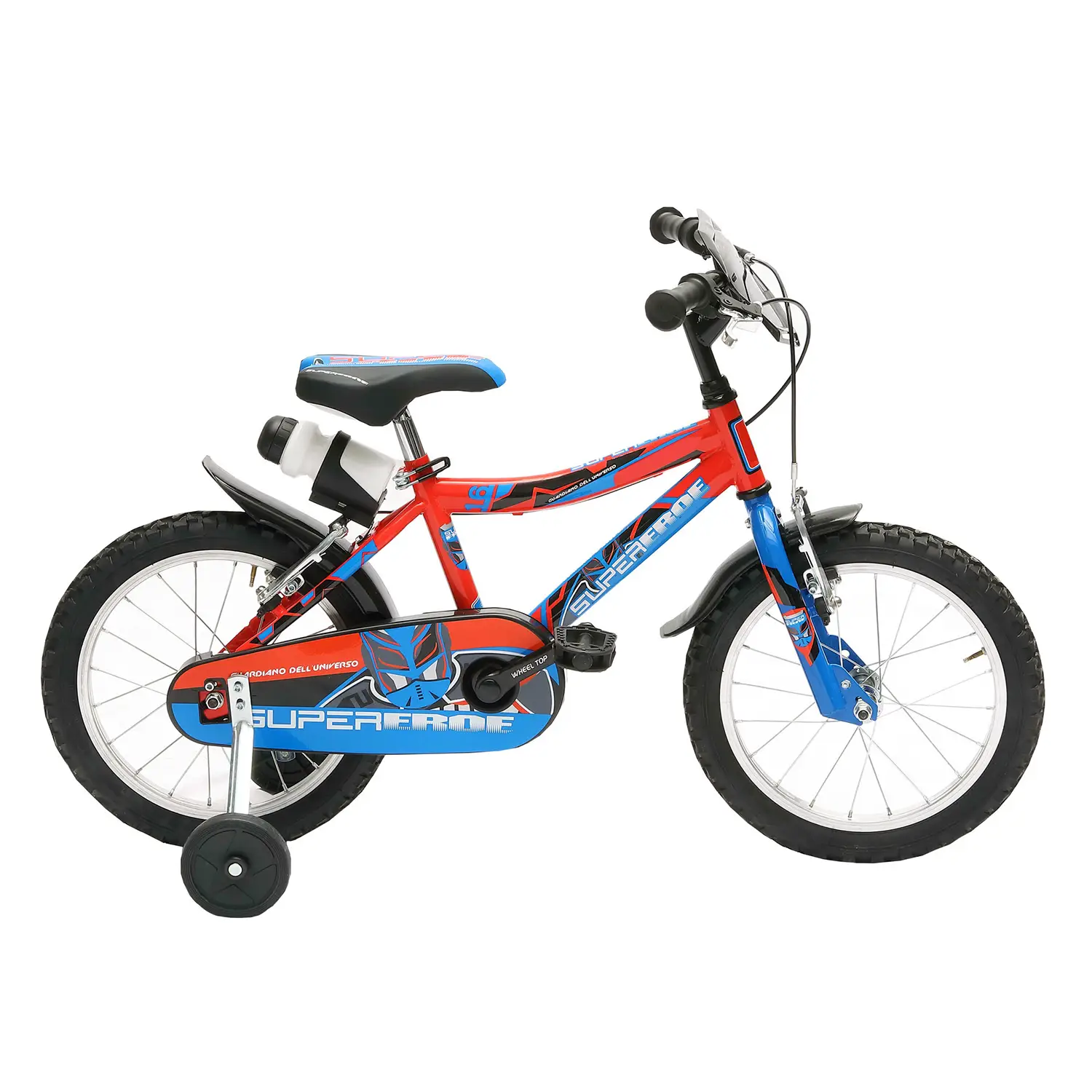 Bici per Bambini 4-7 Anni Bicicletta 16 Pollici Hero Rosso Blu - biciclette bambini