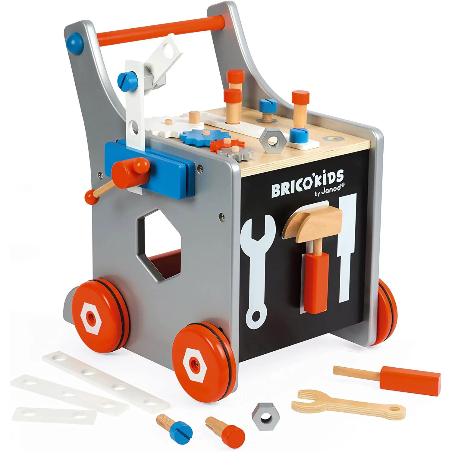 Janod Brico’Kids Carrello Porta Attrezzi Magnetico per Bambini - Primi giochi