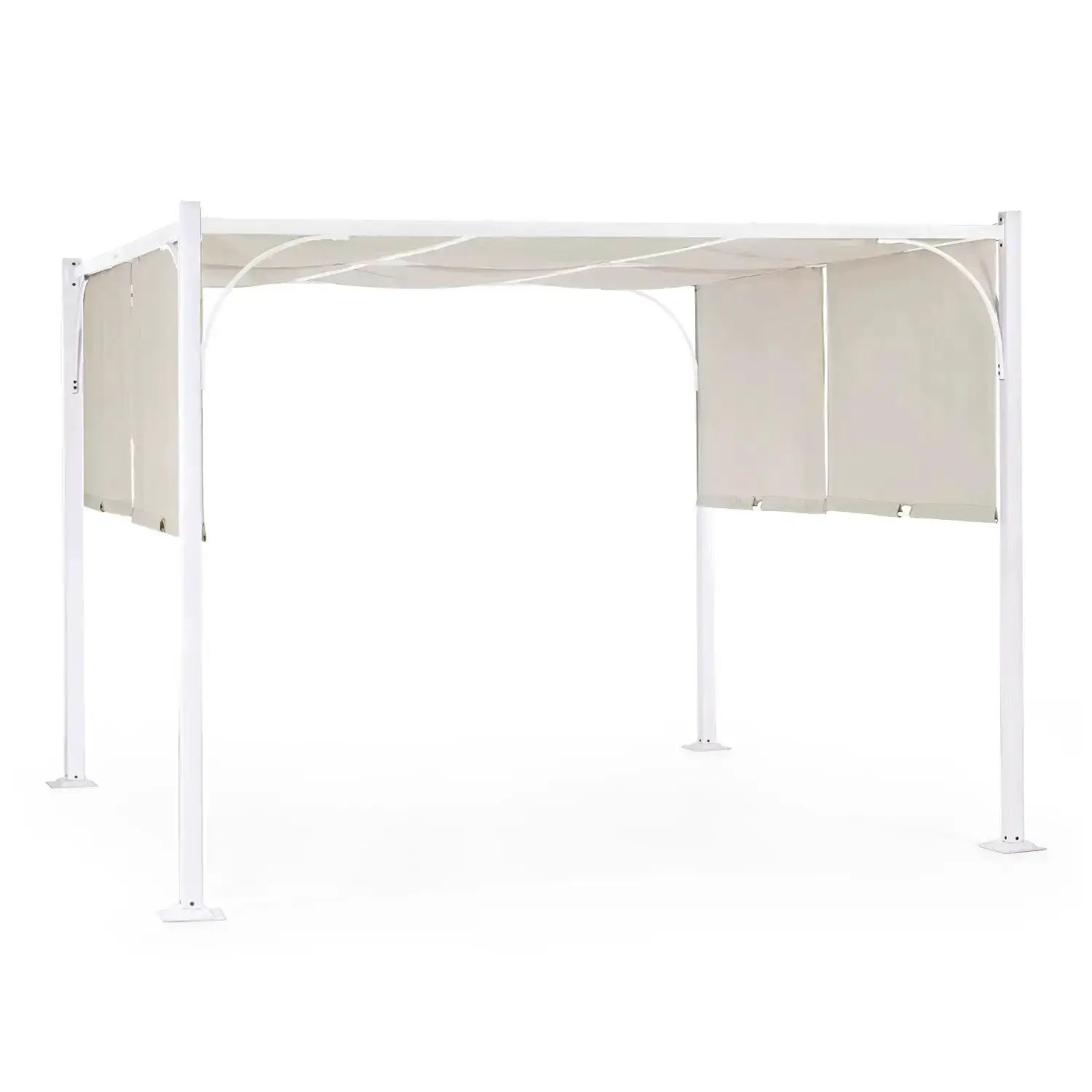 Gazebo Slide 3x3 - Bianco-Tortora - H 225 - gazebi in ferro