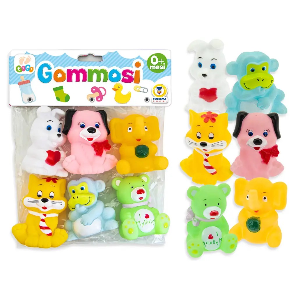 Gogo - Gommosi Animali Buffi - 6 Pezzi - Animali