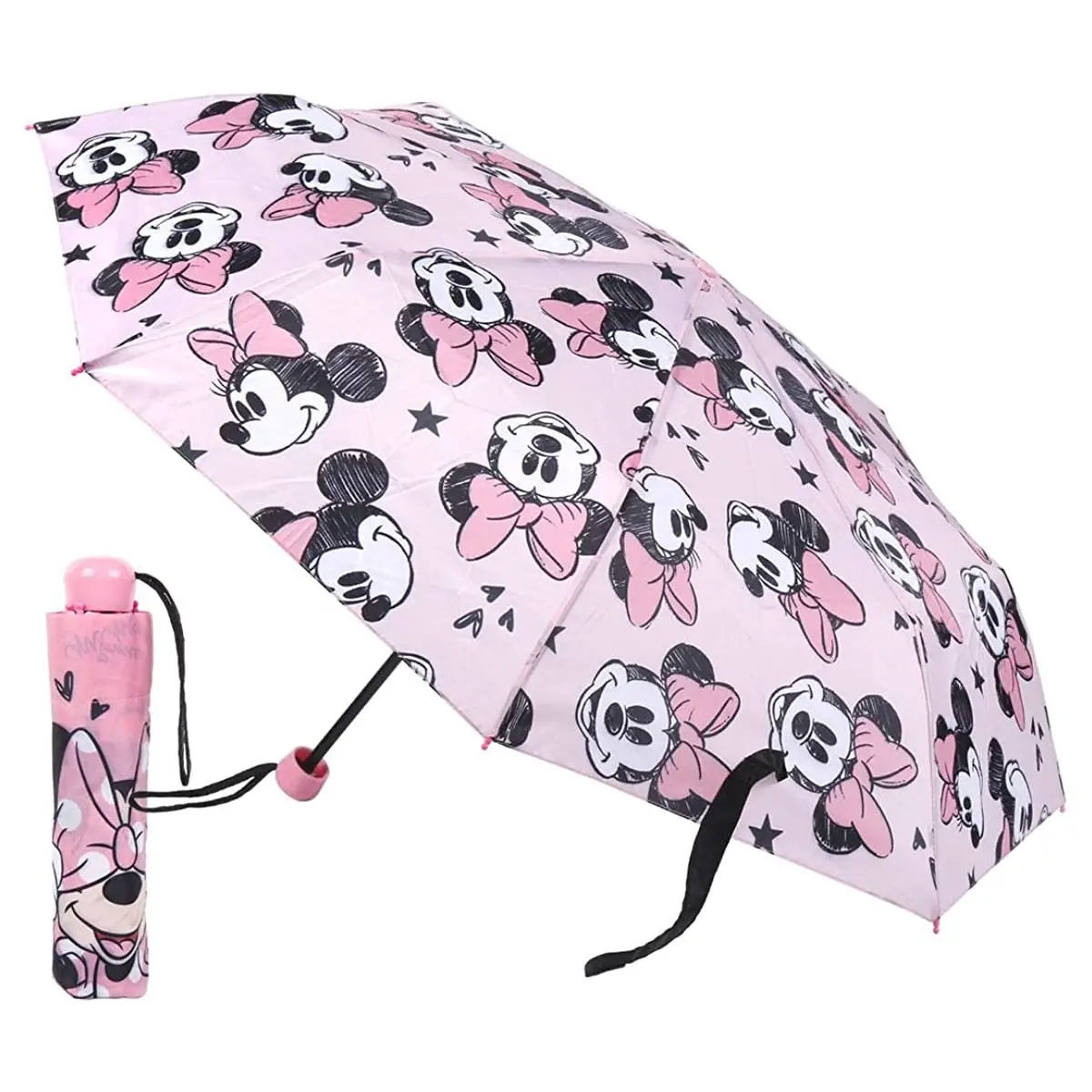 Minnie Ombrello Manuale Piegabile – Sicuro e Divertente per Bambini - accessori stagionali