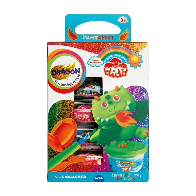 Didò Giocacrea Drago – Set Creativo con Pasta Didò Glitter - Paste per modellare