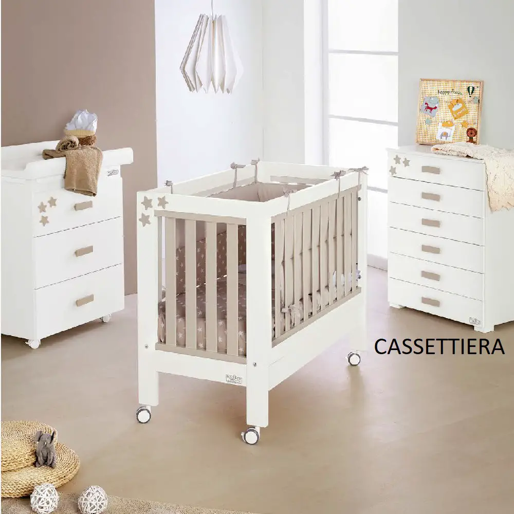 Aladino Cassettiere Bianco/Avana 6 Cassetti – Baby Fashion - collezioni