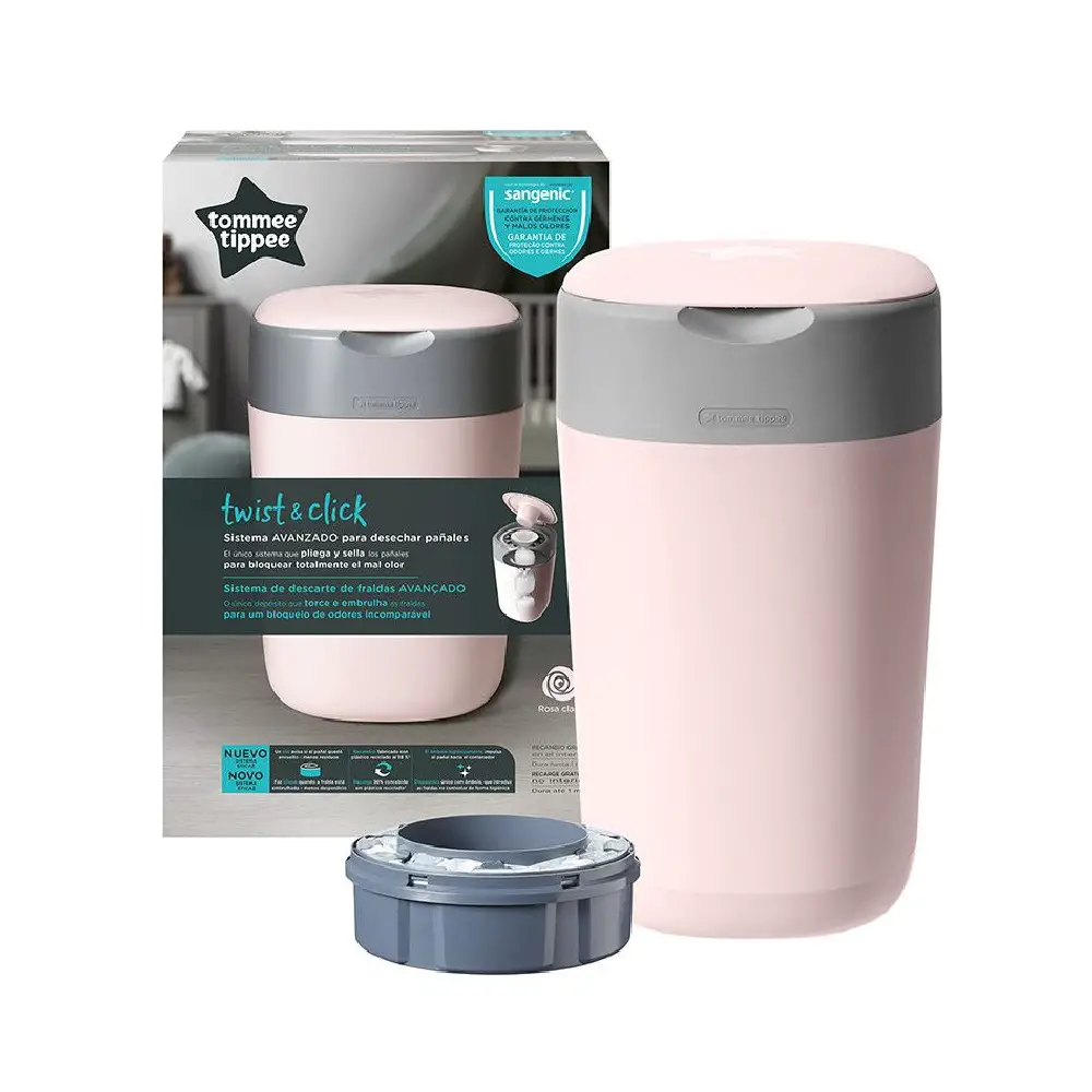 Tommee Tippee Sangenic Contenitore Getta Pannolini Twist & Click Rosa - Zona cambio e bagno