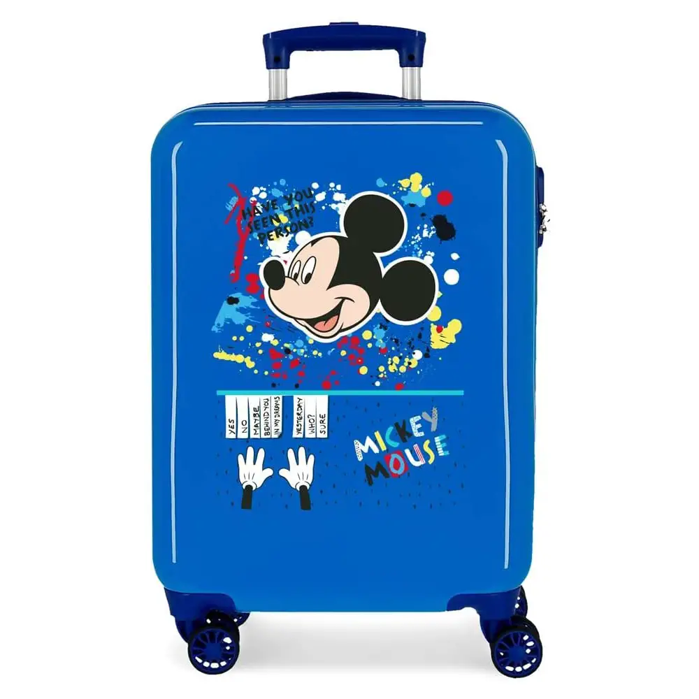 Valigia Disney Mickey Colour Mayhem Blu - Trolley da Cabina 55 cm, 4 Ruote - valige e borse da viaggio