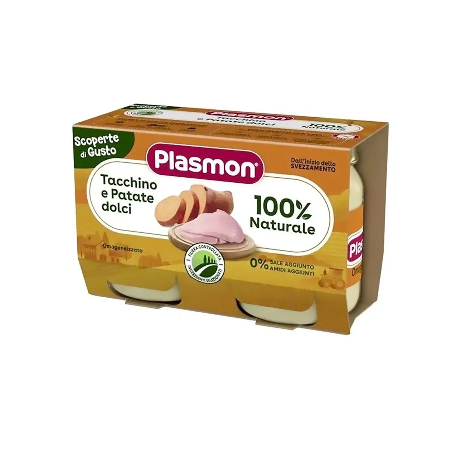 Omogeneizzato Plasmon gr. 120x2 Tacchino Patate Dolci - omogeneizzati