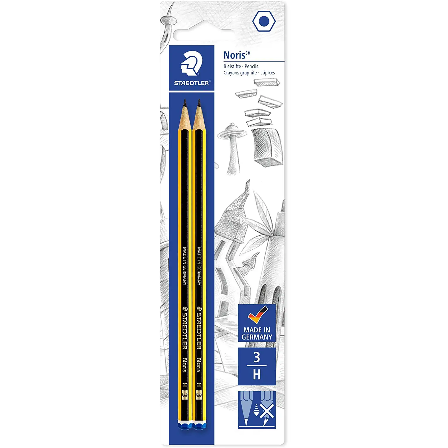 Matite STAEDTLER Noris H – Blister 2 Pezzi - Matite Temperini Gomme