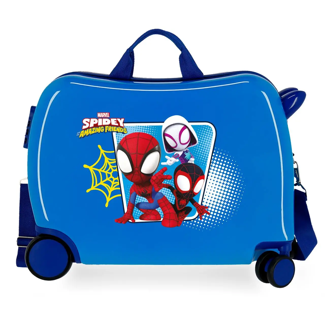 Spidey Team Up Trolley da Viaggio Cavalcabile Abs 4 Ruote Blu - valige e borse da viaggio