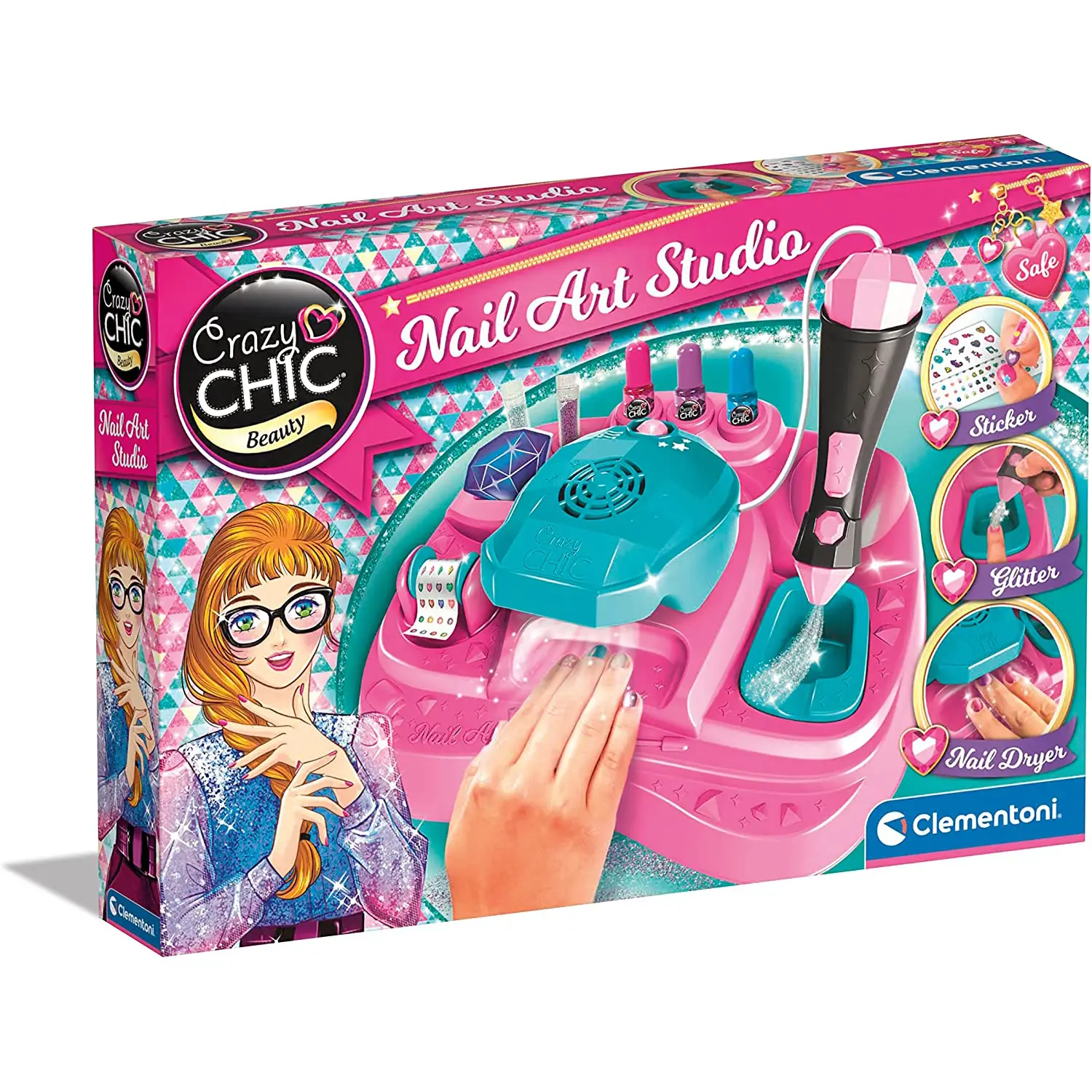 Crazy Chic Nail Art Studio – Atelier Unghie per Bambine con Smalti e Kit Decorativo - bellezza e accessori