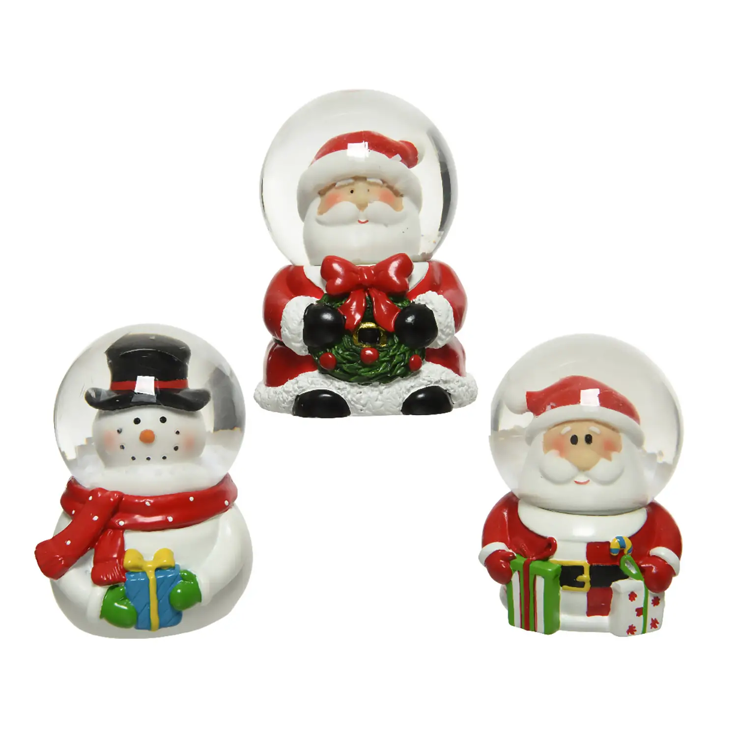 Palla Innevata 7 Cm Babbo Natale/pupazzo Di Neve Assortito - addobbi casa