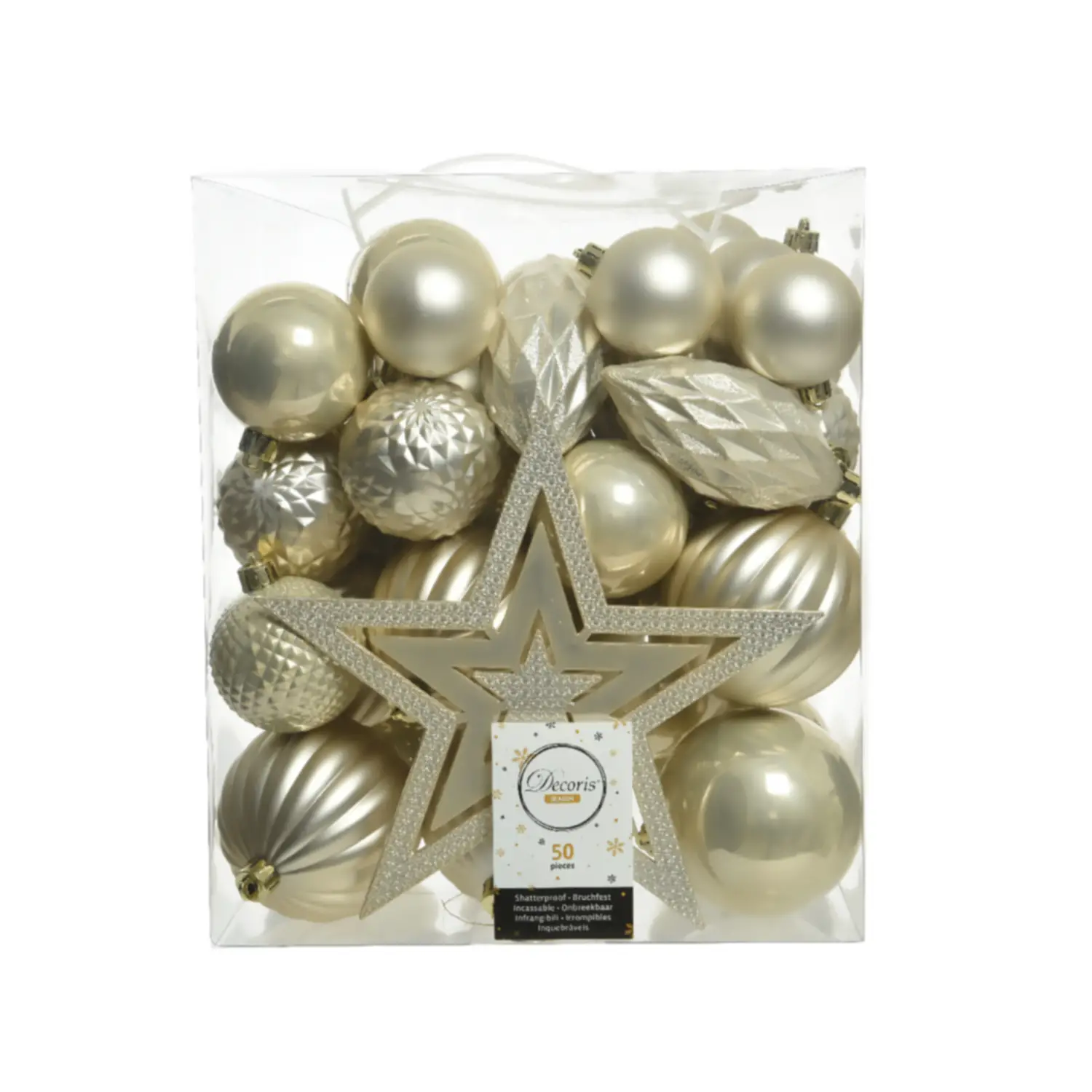 Box 50 Sfere di Natale - Diametro 8 cm - Pearl - addobbi albero