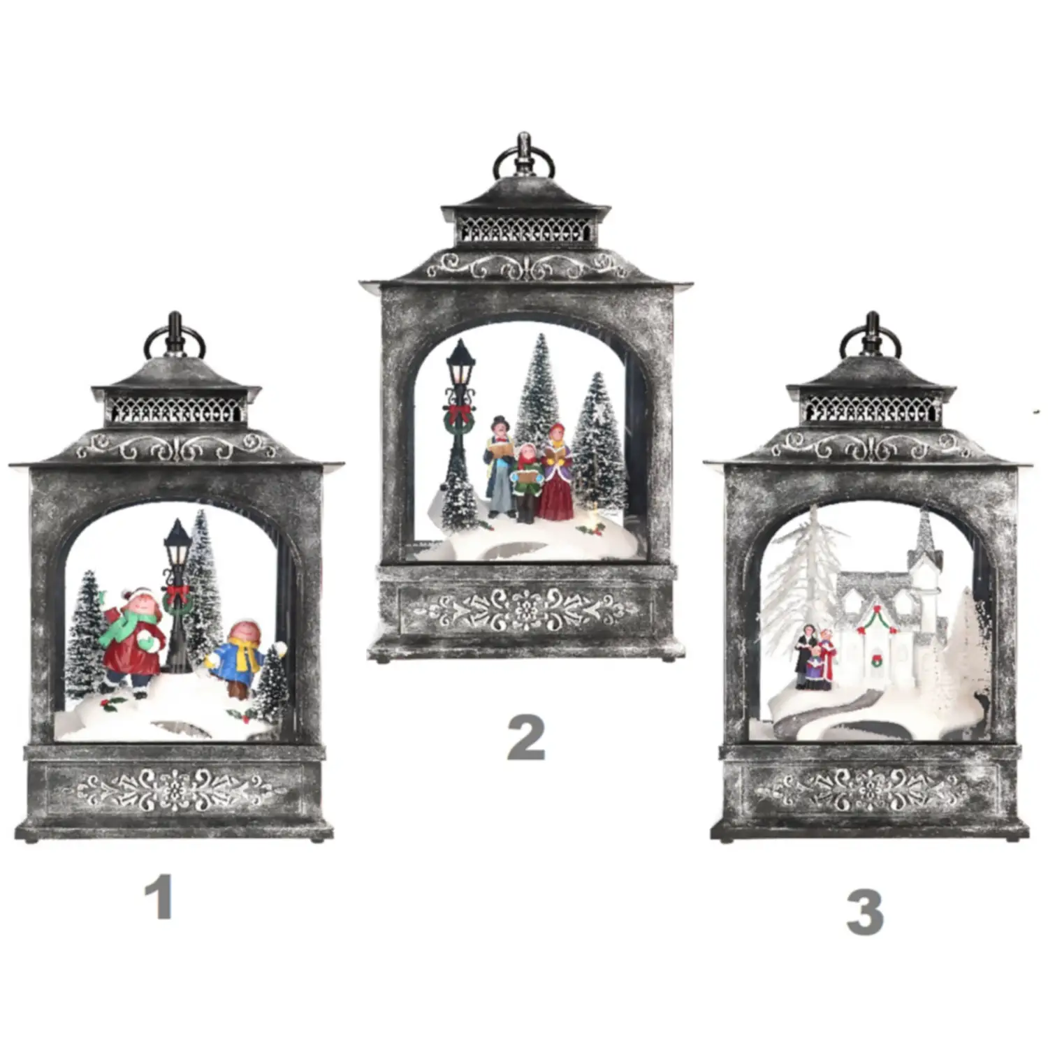 Lanterna Scenari Natalizi con Effetto Neve - Soggetti Assortiti - addobbi casa