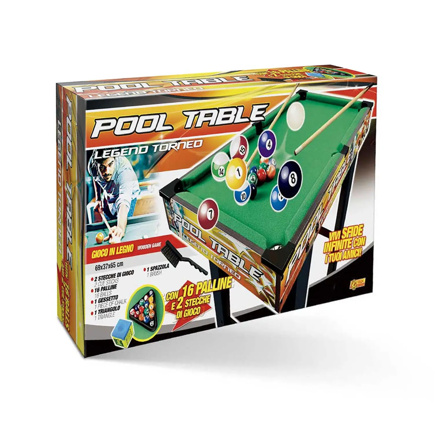 Biliardo Legend Torneo - Tavolo da Biliardo Completo in Legno con Accessori - tavoli gioco