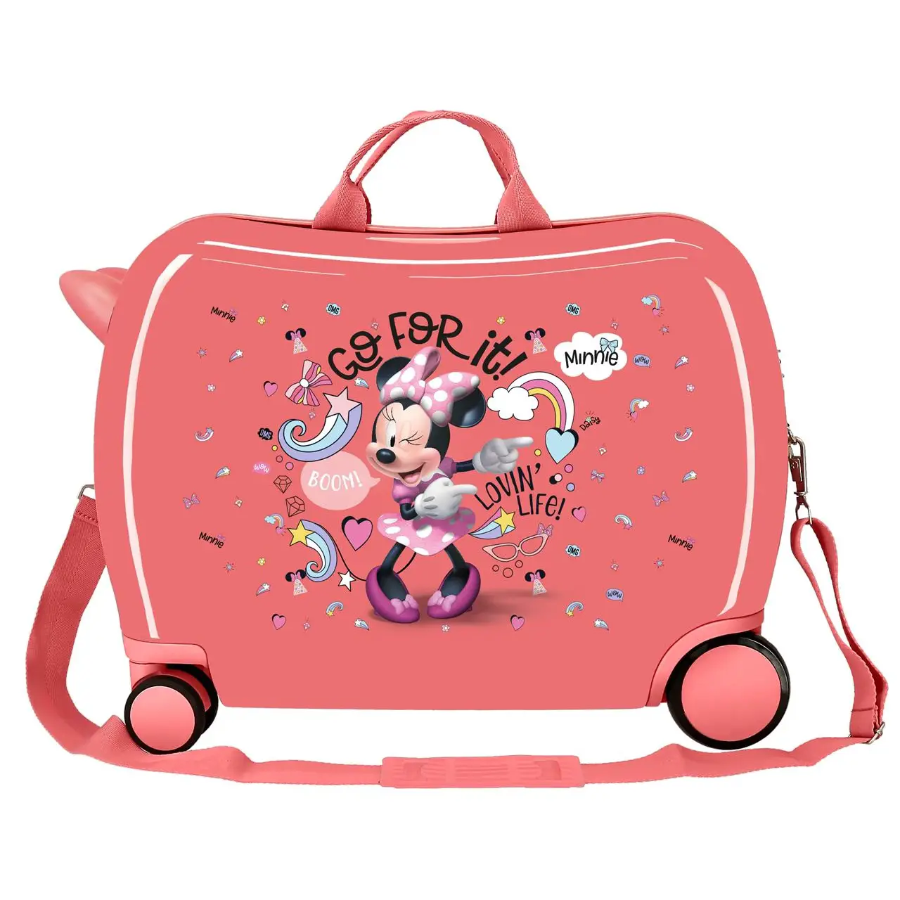 Minnie Loving Life Trolley da Viaggio Cavalcabile Abs 4 Ruote - valige e borse da viaggio