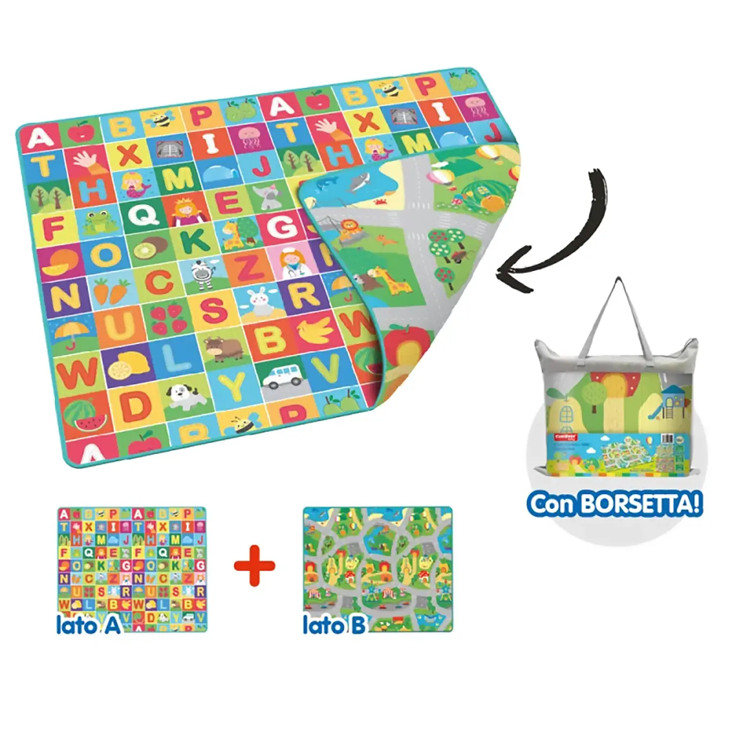 Tappetone Arrotolabile in Borsa - Cm 200x160 - Tappeti per il gioco