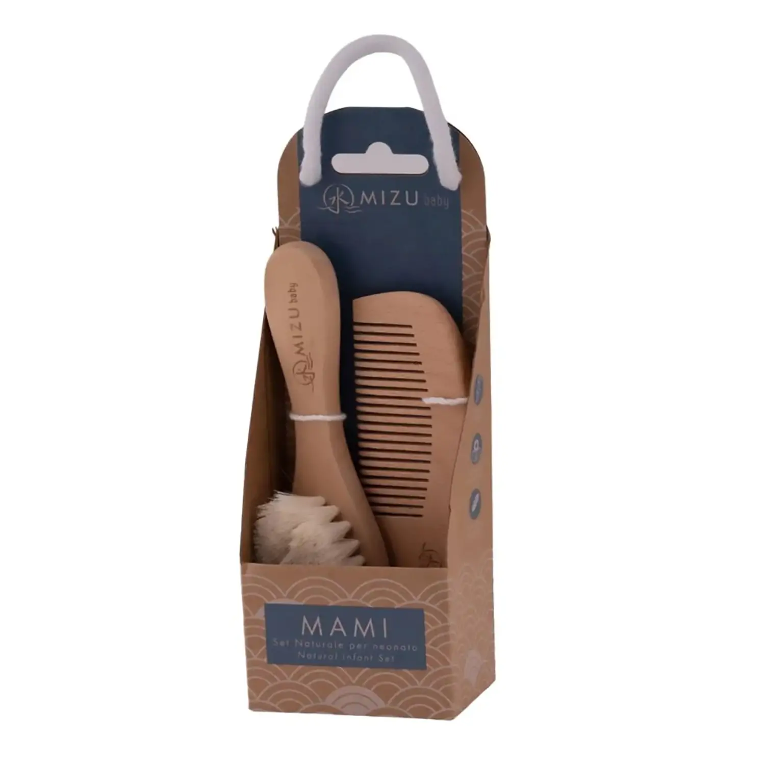 Mizu Baby Set Spazzola e Pettine in Bamboo Mami - igiene