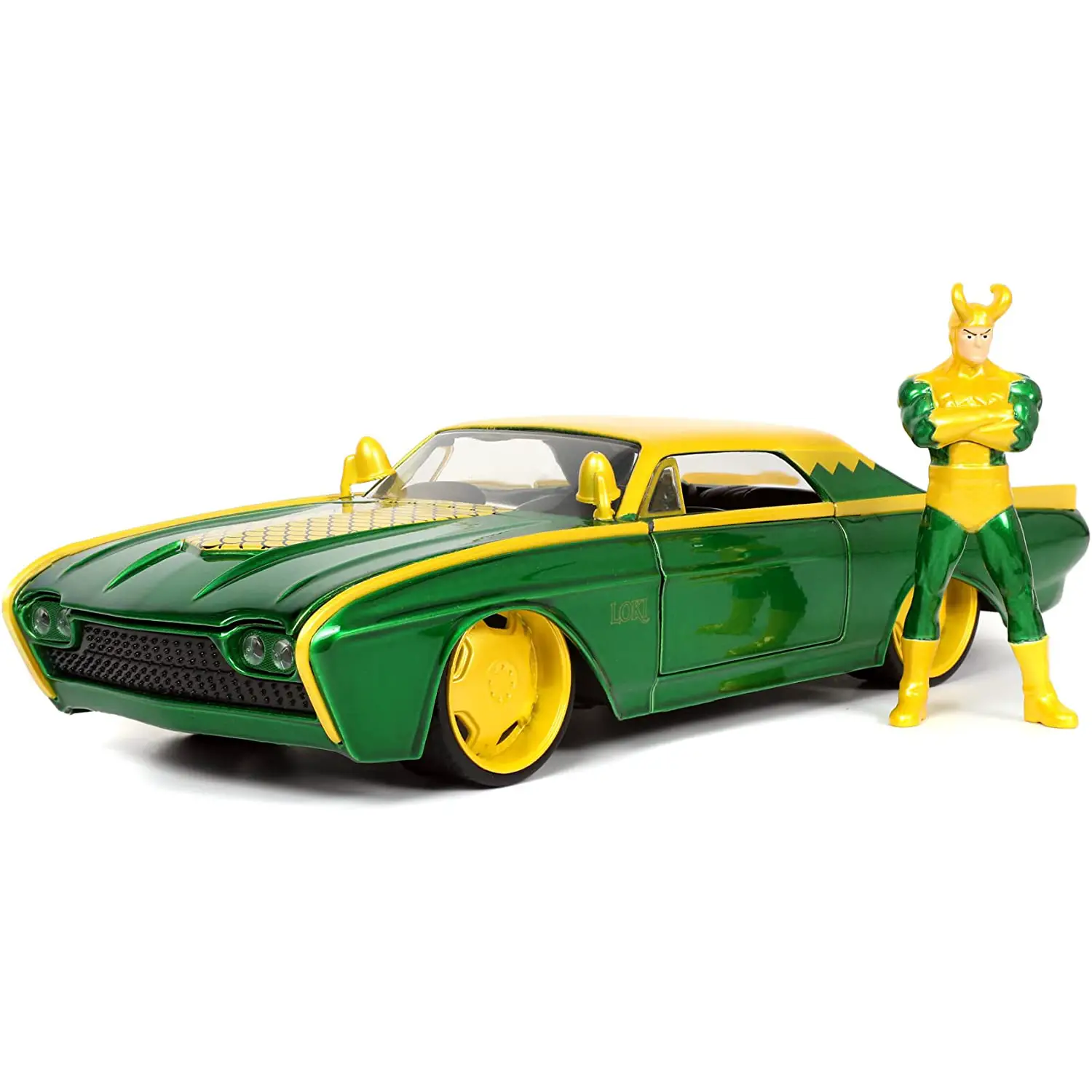 Jada Marvel Loki Ford Thunderbird 1:24 - Veicolo Die-Cast da Collezione - action figures ed accessori