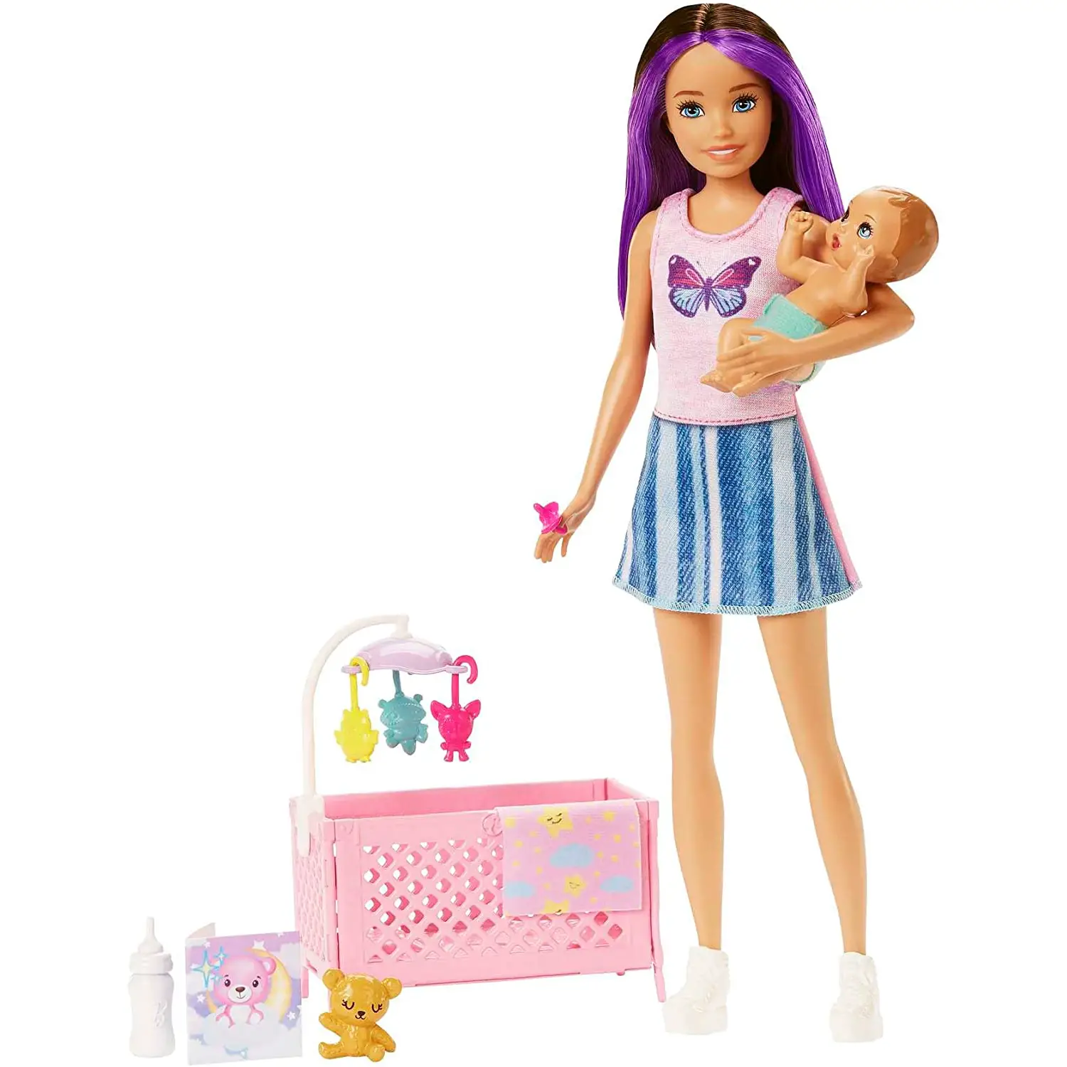 Barbie Skipper Babysitter Nanna 1 Playset con Skipper Bambola Bebe' e Accessori a Tema Hjy33 - collezionabili bambina