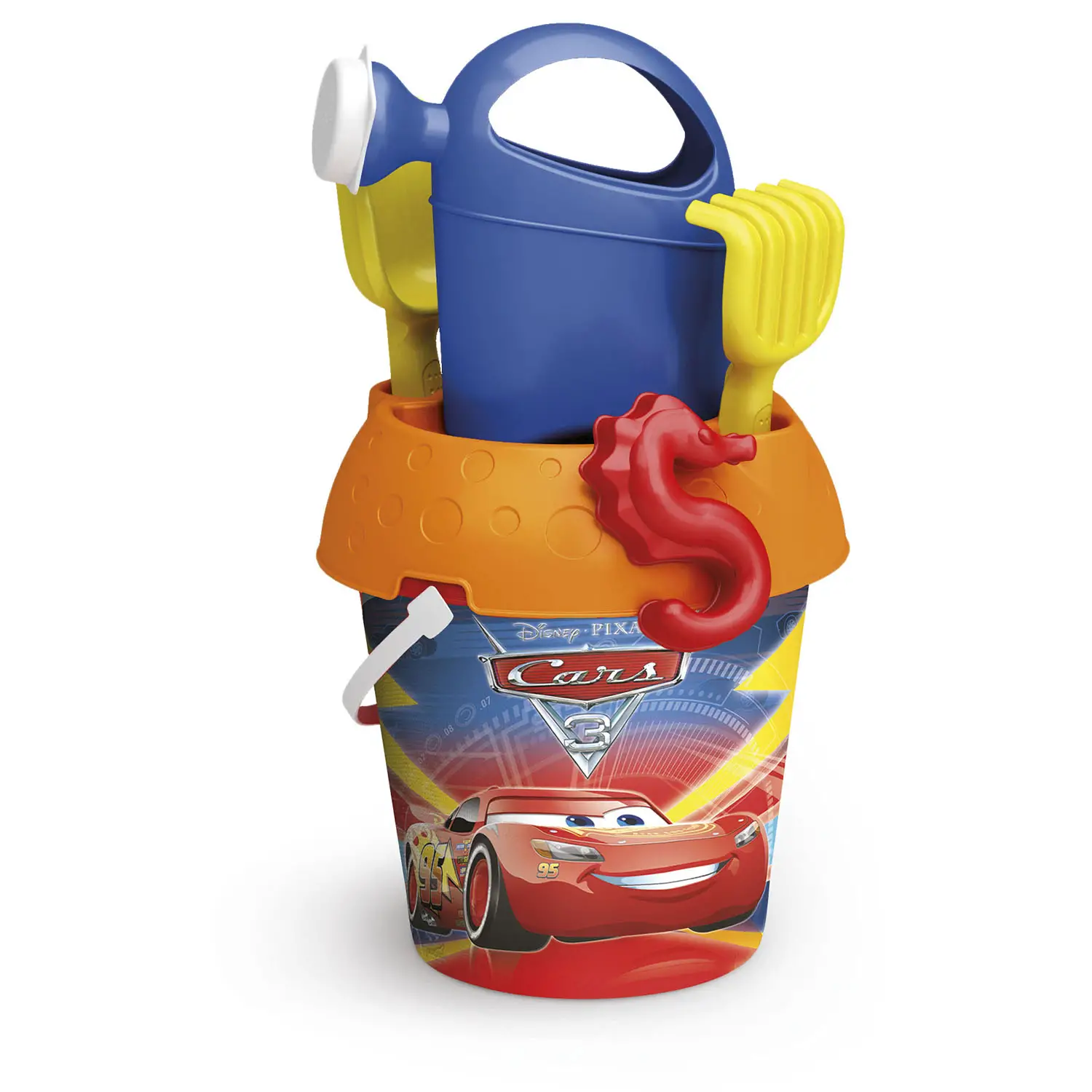 Secchiello con Innaffiatoio, Paletta e Rastrello Cars 3 - estivo mare