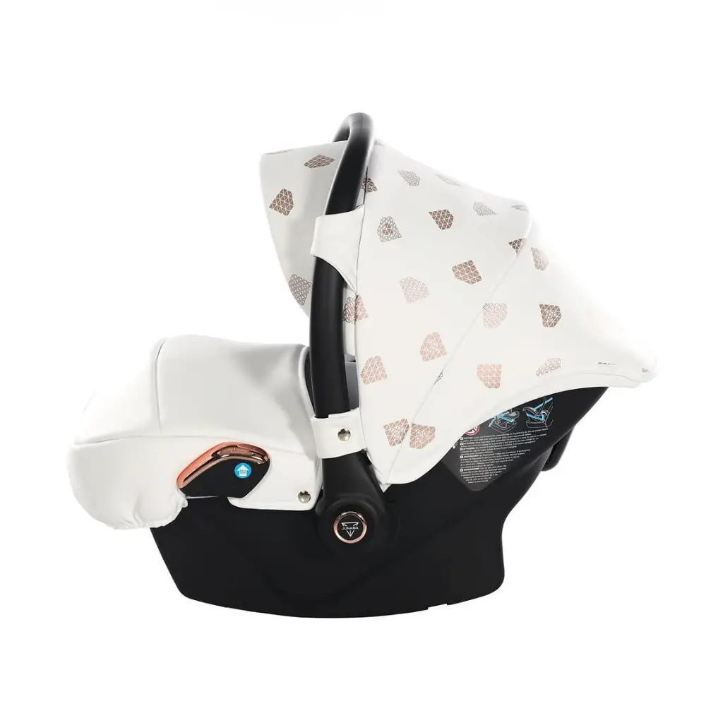 SEGGIOLINO AUTO JUNAMA GLOW PELLE BIANCO/ORO ROSA - neonati 40-87 cm (0-1 anno)