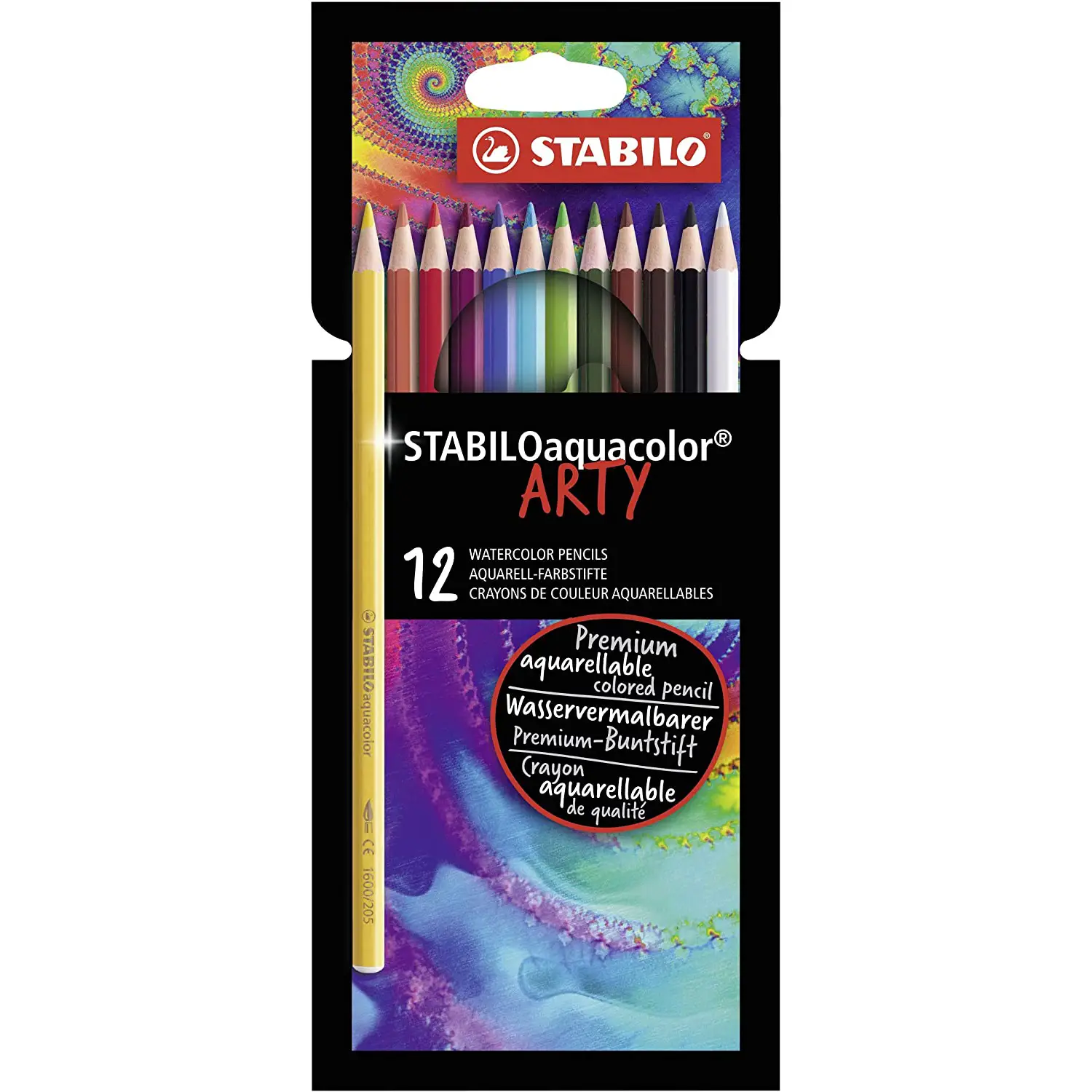 Stabilo Aquacolor Arty – Set da 12 Matite Acquerellabili di Alta Qualità - Pastelli