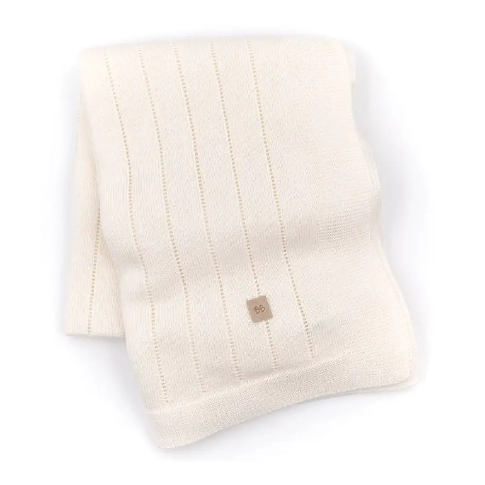 Bamboom Copertina Righe Estiva in Maglia per Neonato 75x100 cm – Panna - lenzuolini