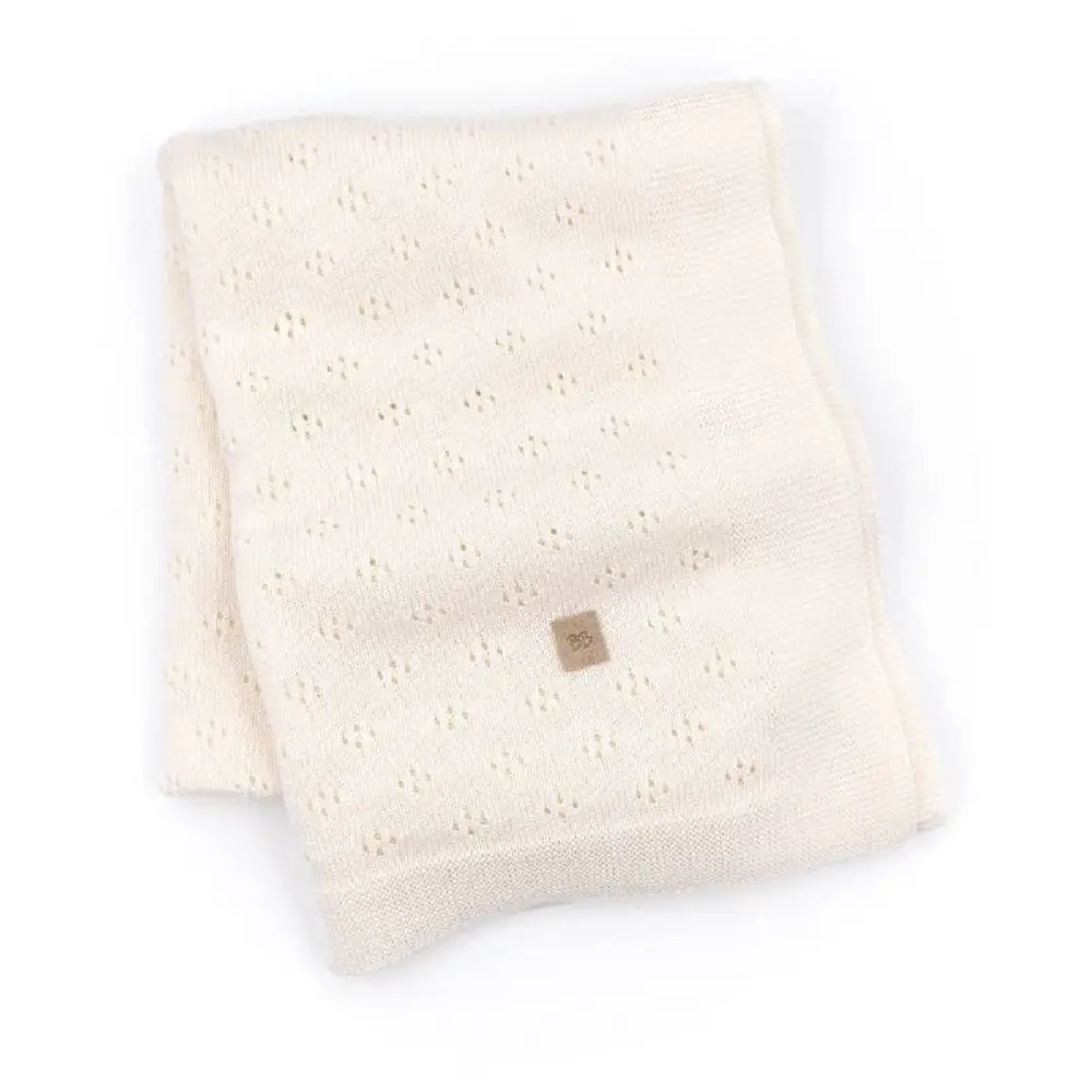 Bamboom Copertina Traforata Estiva in Maglia per Neonato 75x100 cm – Panna - lenzuolini