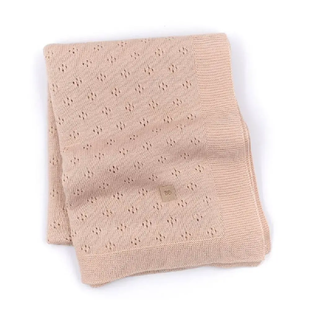 Bamboom Copertina Traforata Estiva in Maglia per Neonato 75x100 cm – Rosa - lenzuolini