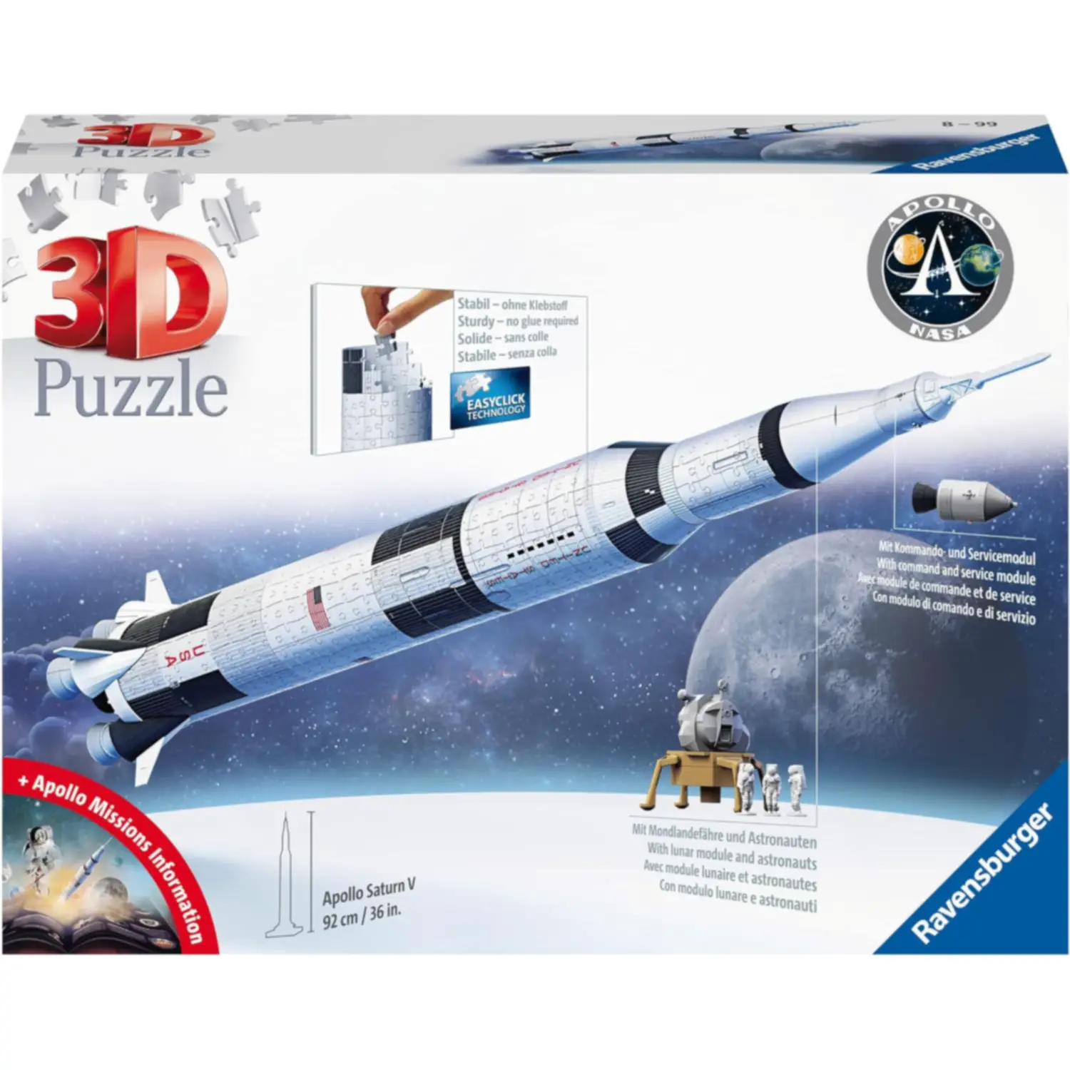 Puzzle 3D Nasa Apollo Saturn V Rocket - Ora a un Prezzo Super Scontato! - puzzle 3d