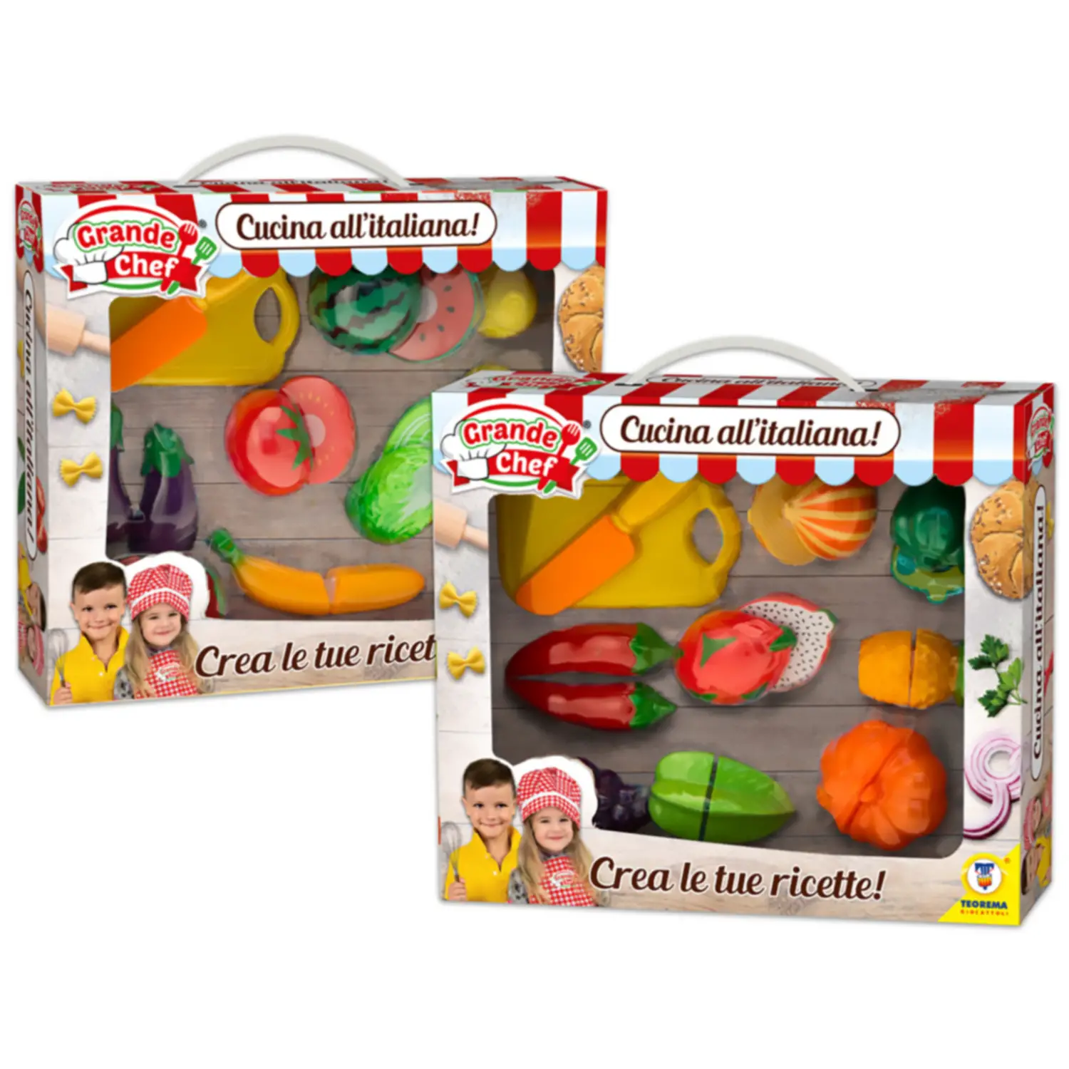 Grande Chef - Frutta e Verdura con Velcro Assortito - Alimenti, mercatini, stoviglie