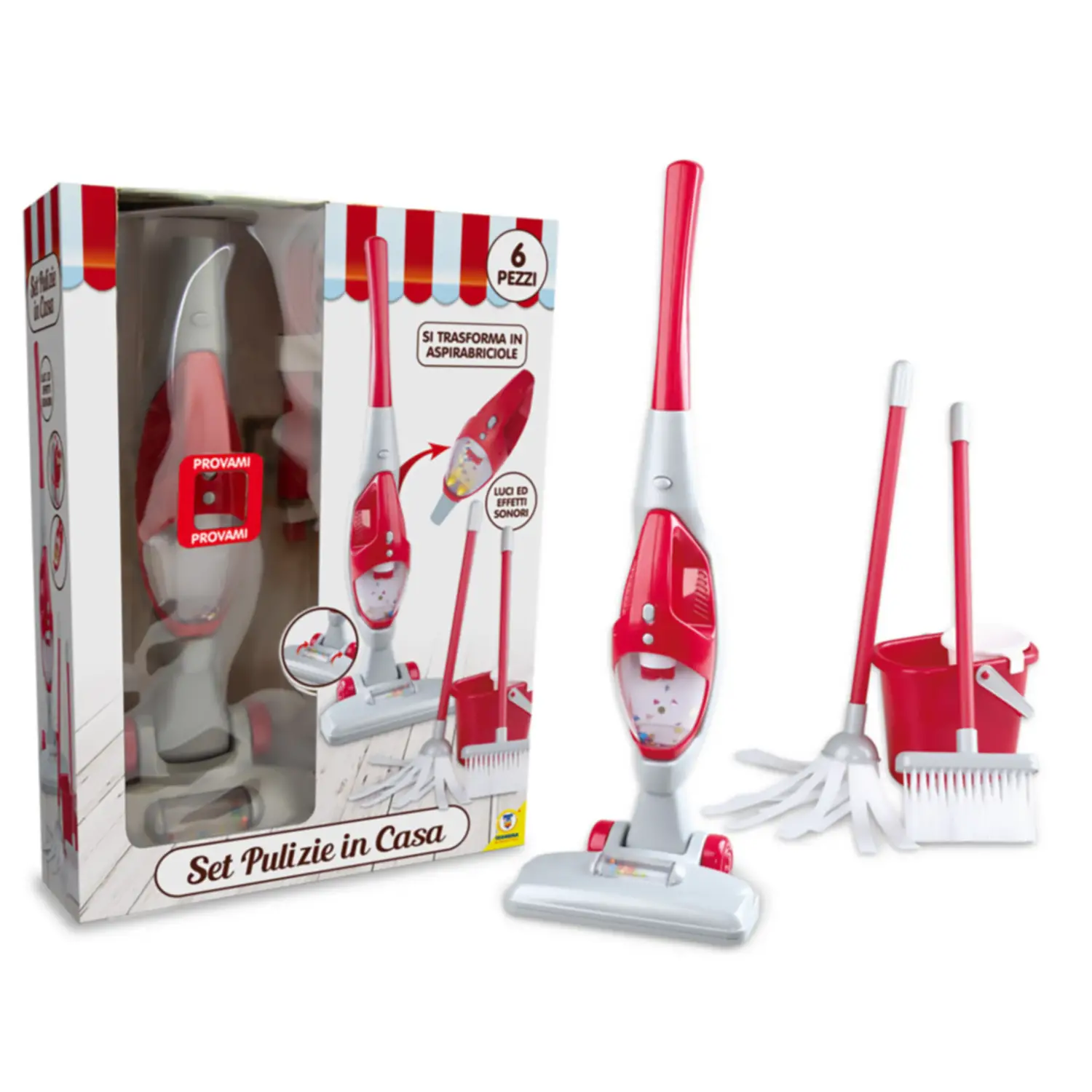 Set Pulizie Bambini con Scopa Elettrica Funzioni Reali – Giocattolo Interattivo - Cucine e gioco simbolico