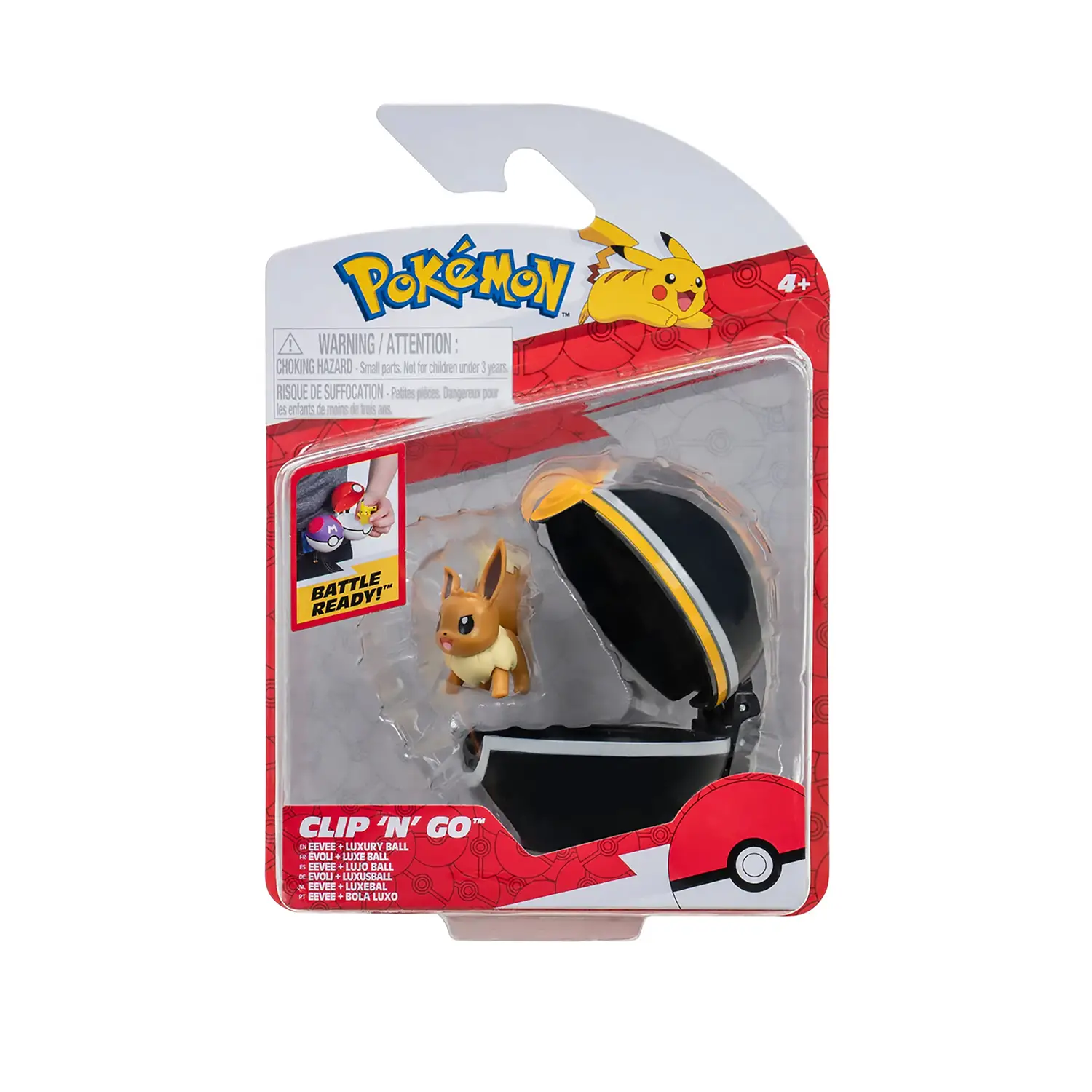 Pokemon Clip N Go: Eevee #3 & Luxury Ball - action figures ed accessori
