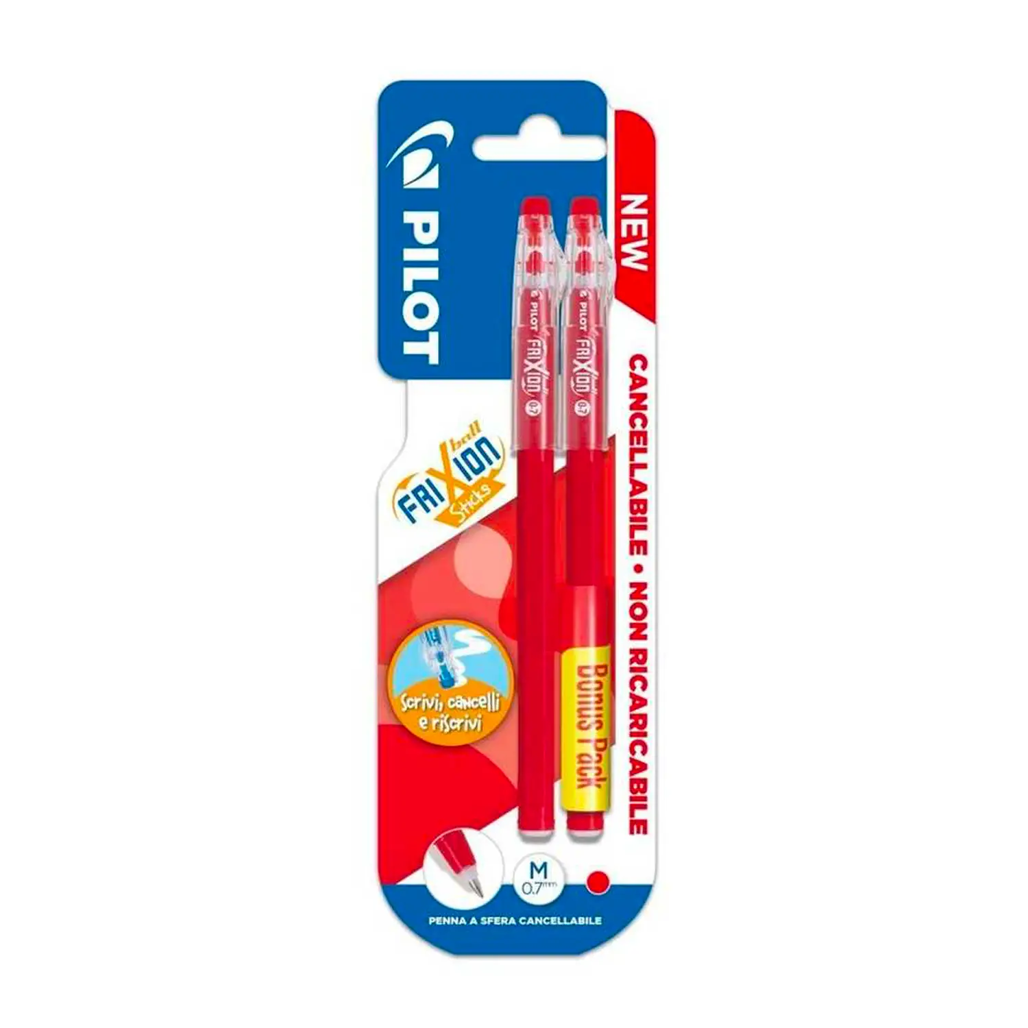 PENNA PILOT FRIXION BALL STICKS BL.2 ROSSO - penne pennarelli ufficio