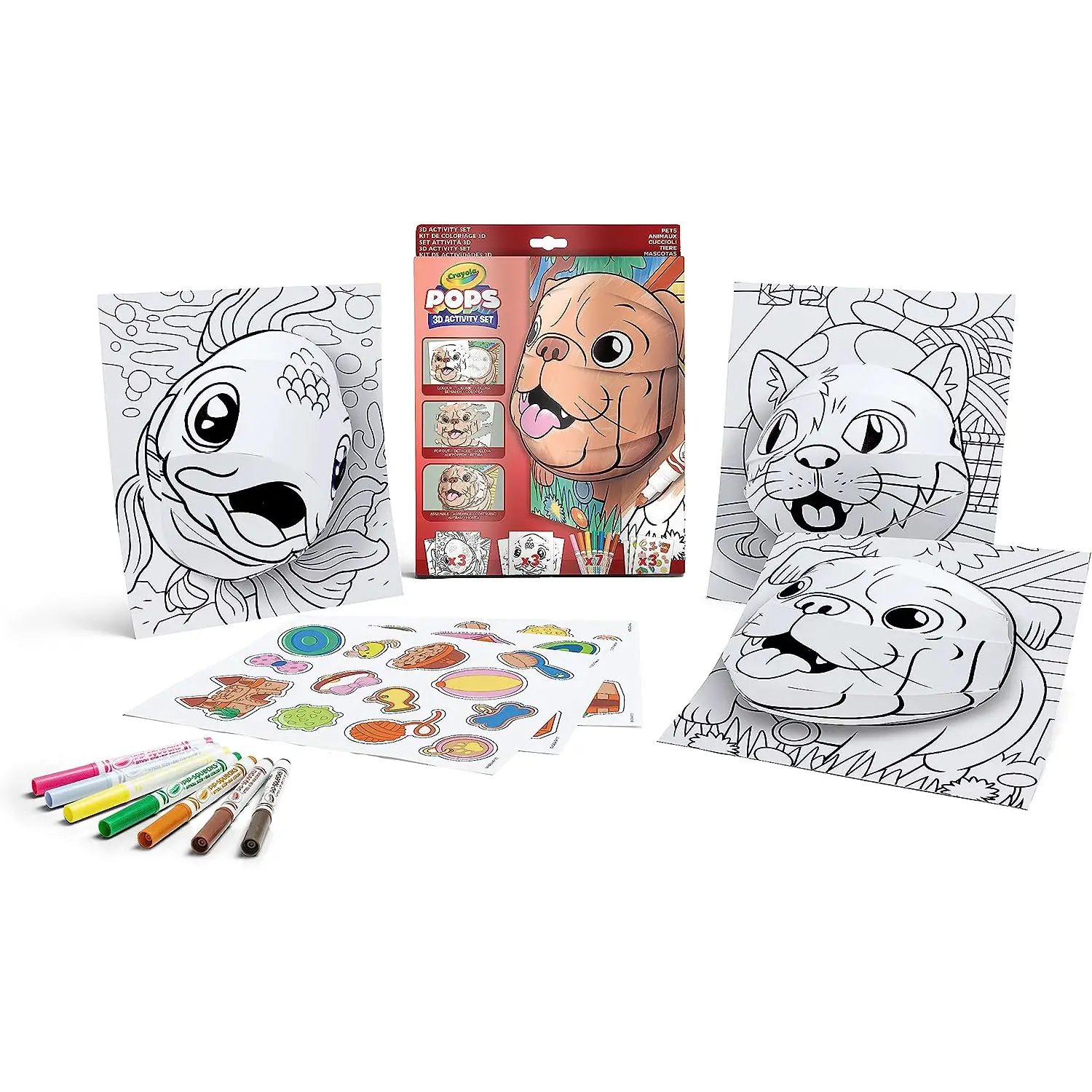 Set Attività Pops Pets Animali Domestici da Colorare e costruire - creatività