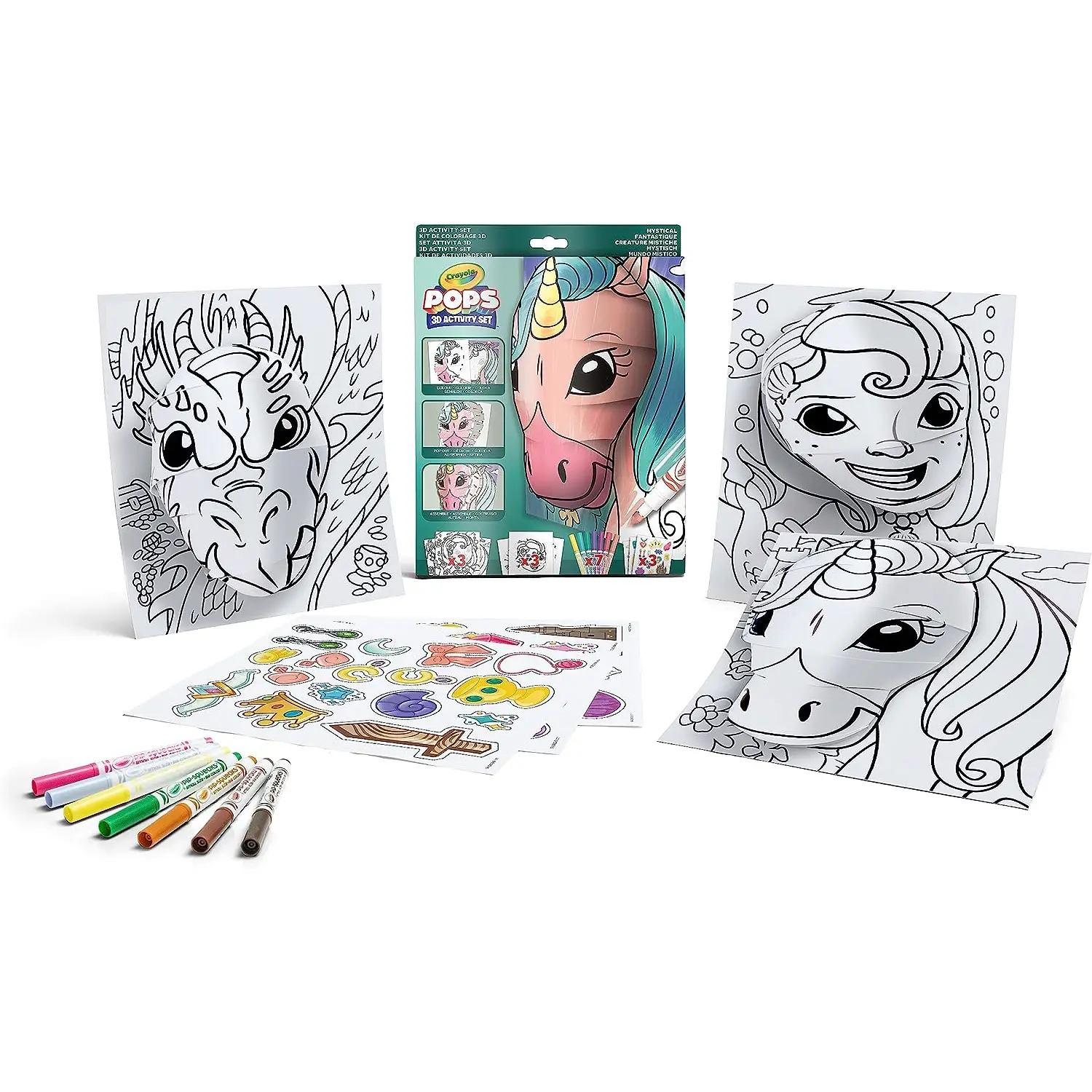 Set Attività Pops Creature Fantastiche da Colorare e costruire - creatività