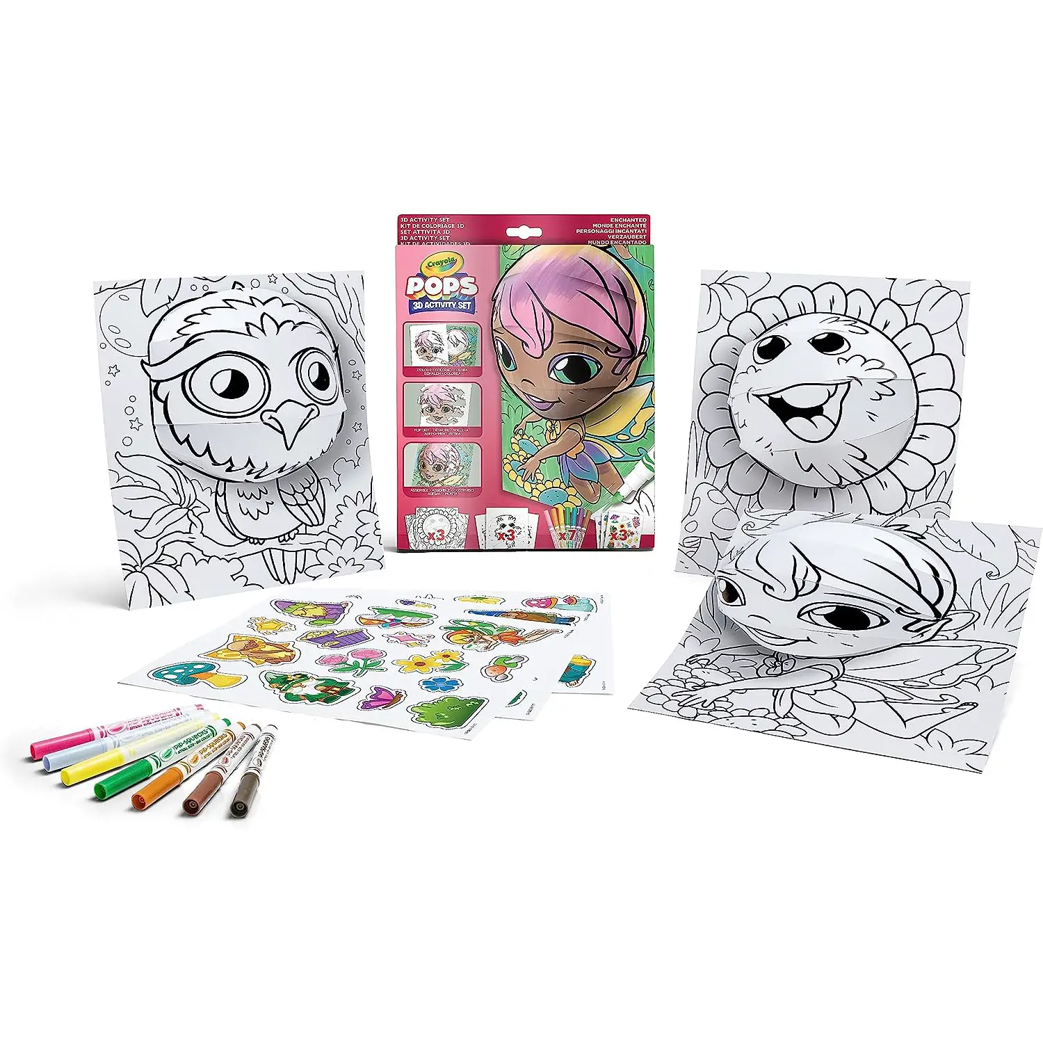 Set Attività Pops Personaggi Incantati da Colorare e Costruire - creatività