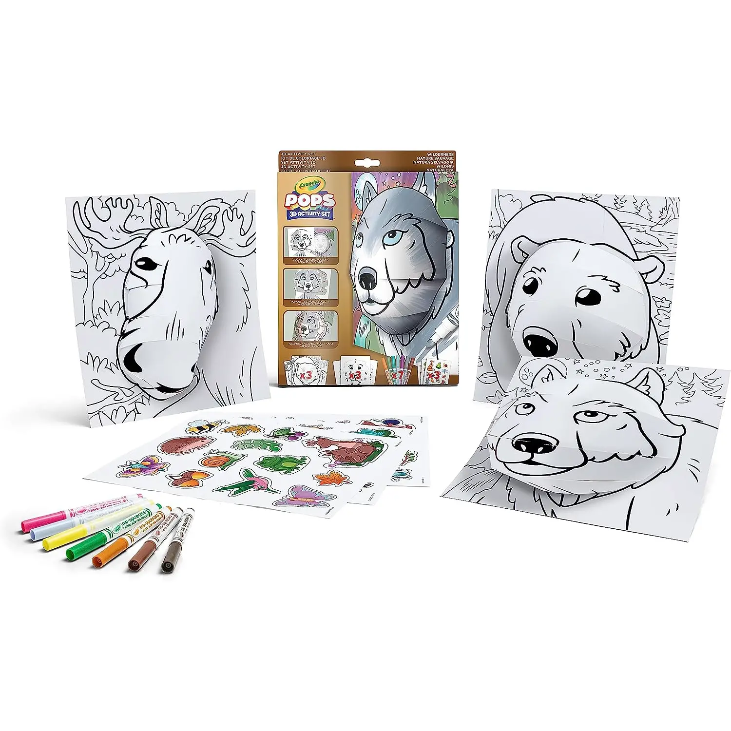 Set Attività Pops Natura Selvaggia da Colorare e Costruire - creatività