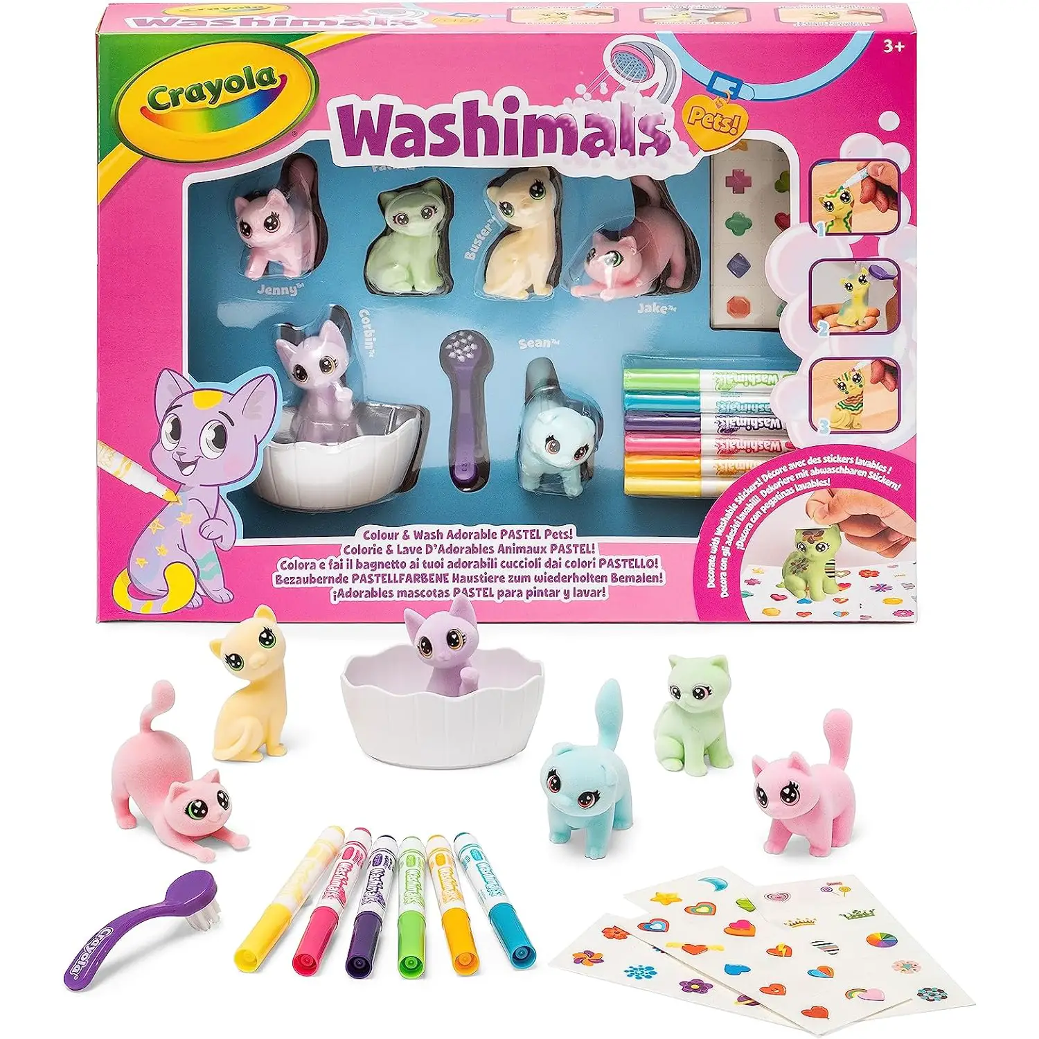 Washimals Pets Set Attivita' Con Adesivi Colori Paste - creatività
