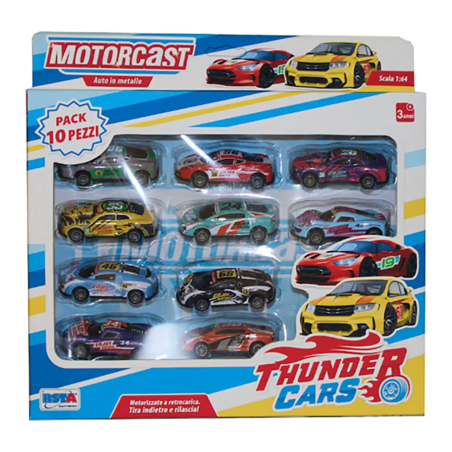 Motorcast 10 Auto Metallo Pullback - modellini