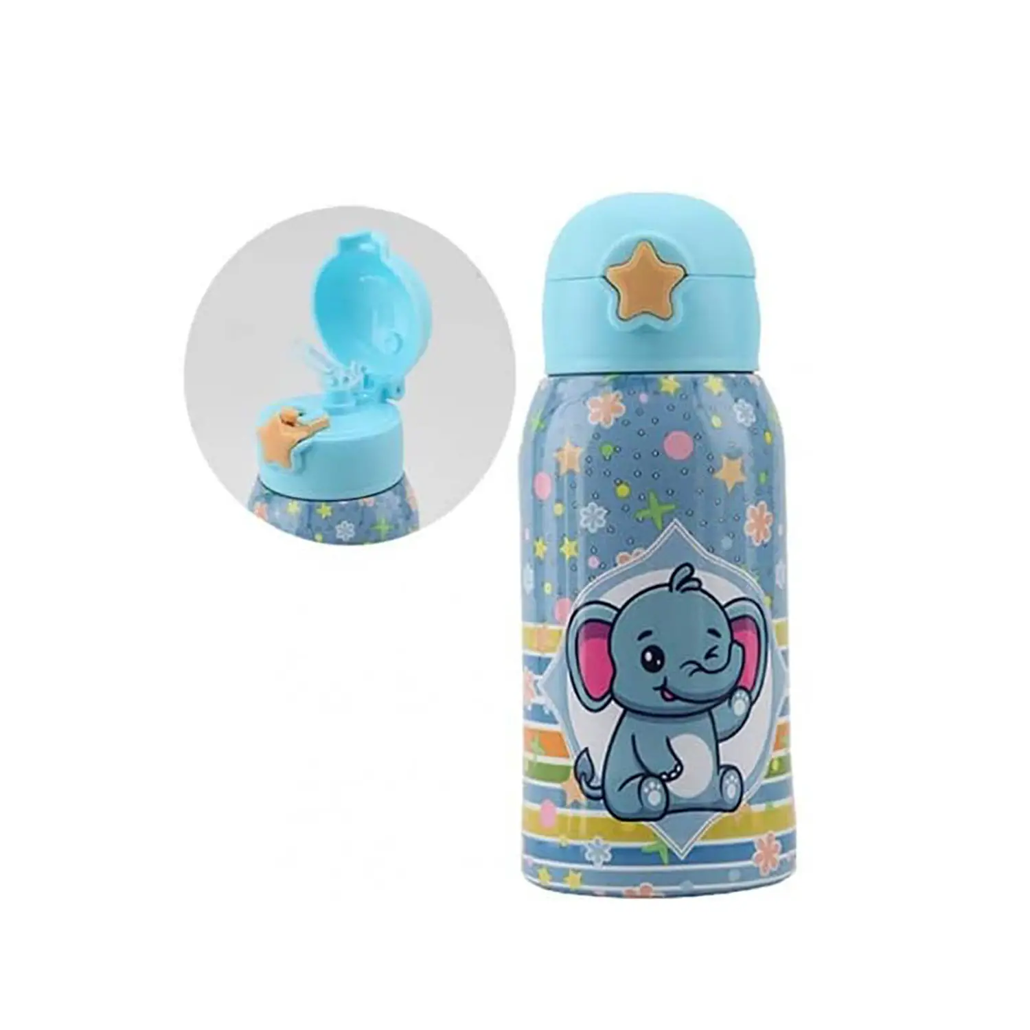 Borraccia Termica Mypiky Baby Con Cannuccia ml 500 Elefantino - borracce