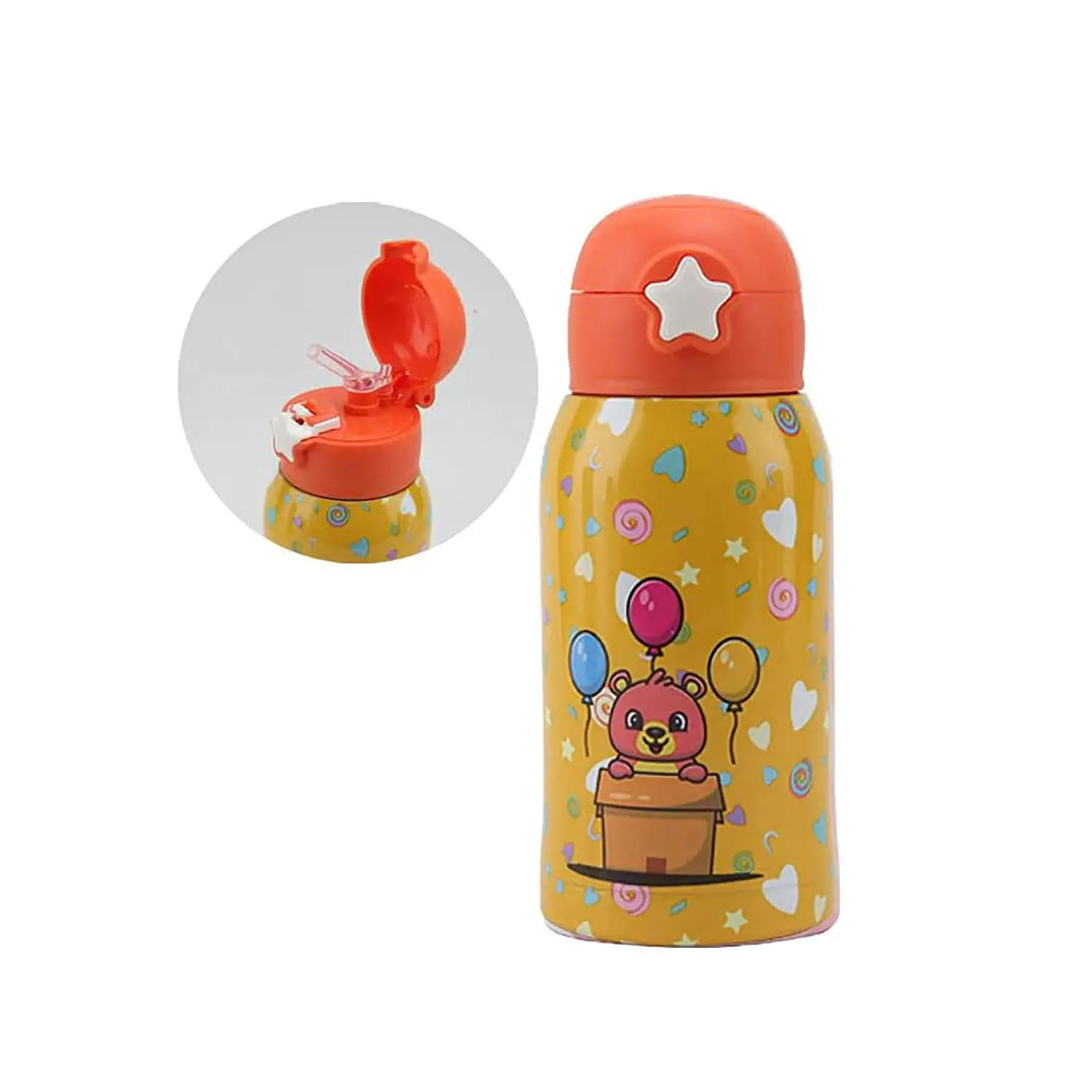 Borraccia Termica Mypiky Baby Con Cannuccia ml 500 Orsetto - borracce