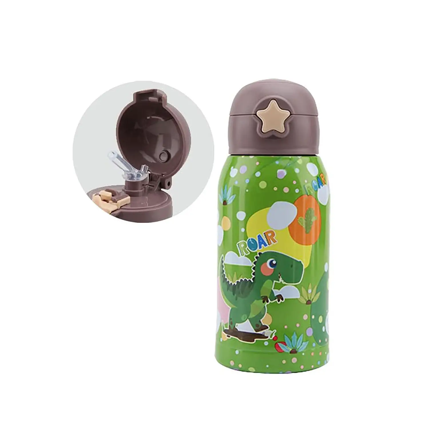 Borraccia Termica Mypiky Baby Con Cannuccia ml 500 Dinosauro - borracce