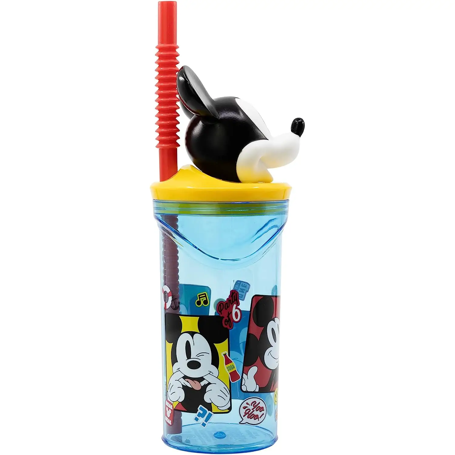 Mickey Bicchiere con Cannuccia 3D Tritan ml. 360 - articoli da tavola
