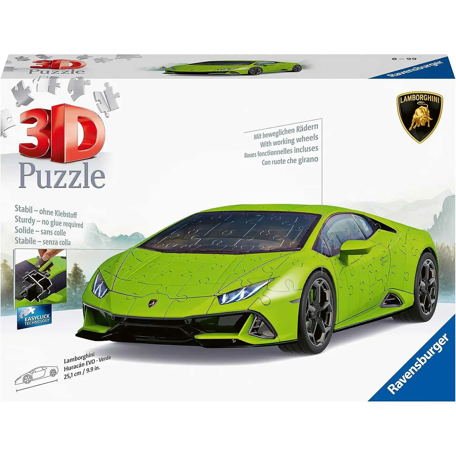 Puzzle 3Damborghini Huracán Evo Verde - puzzle 3d