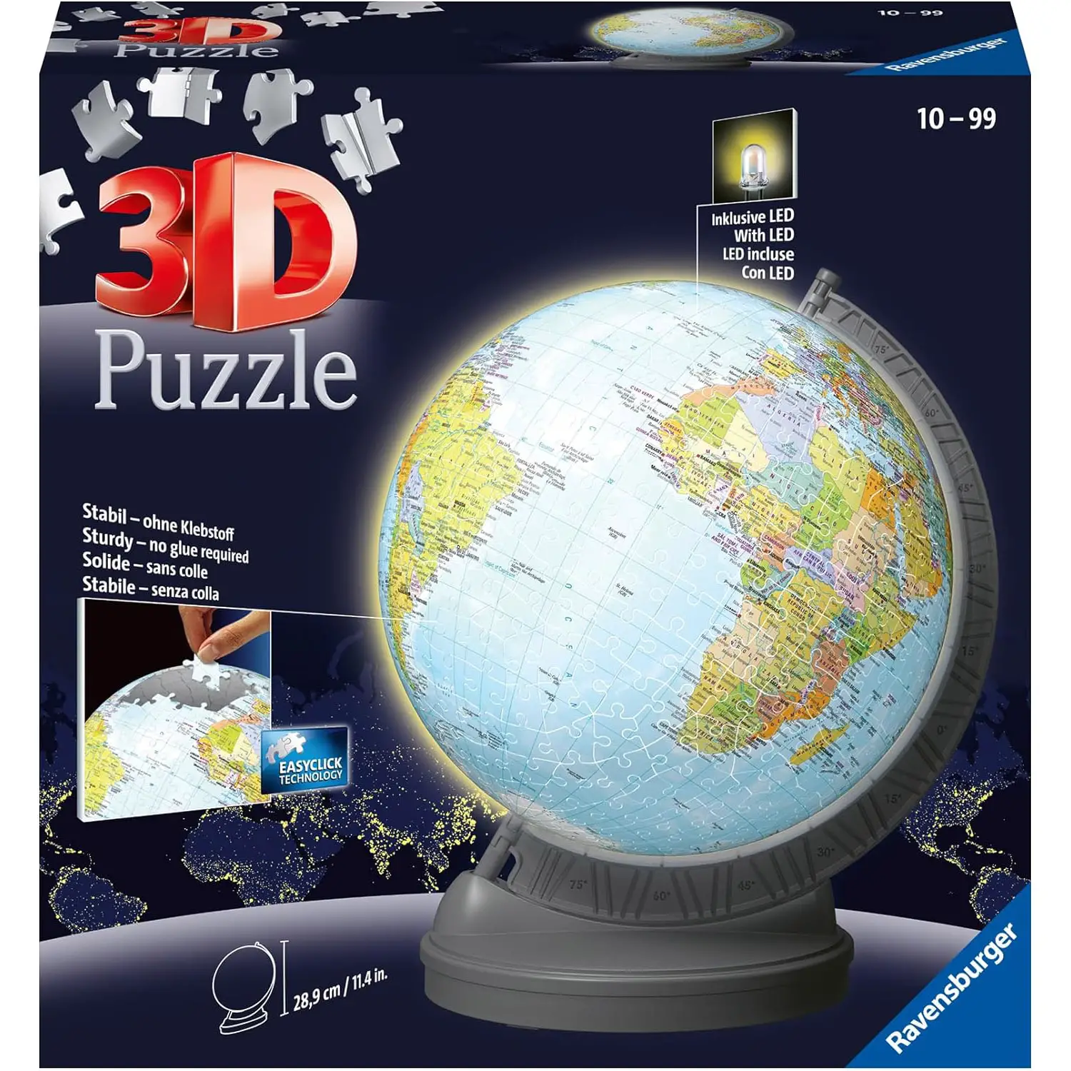 Puzzle 3d Globo 540 Pezzi Night Edition - puzzle 3d